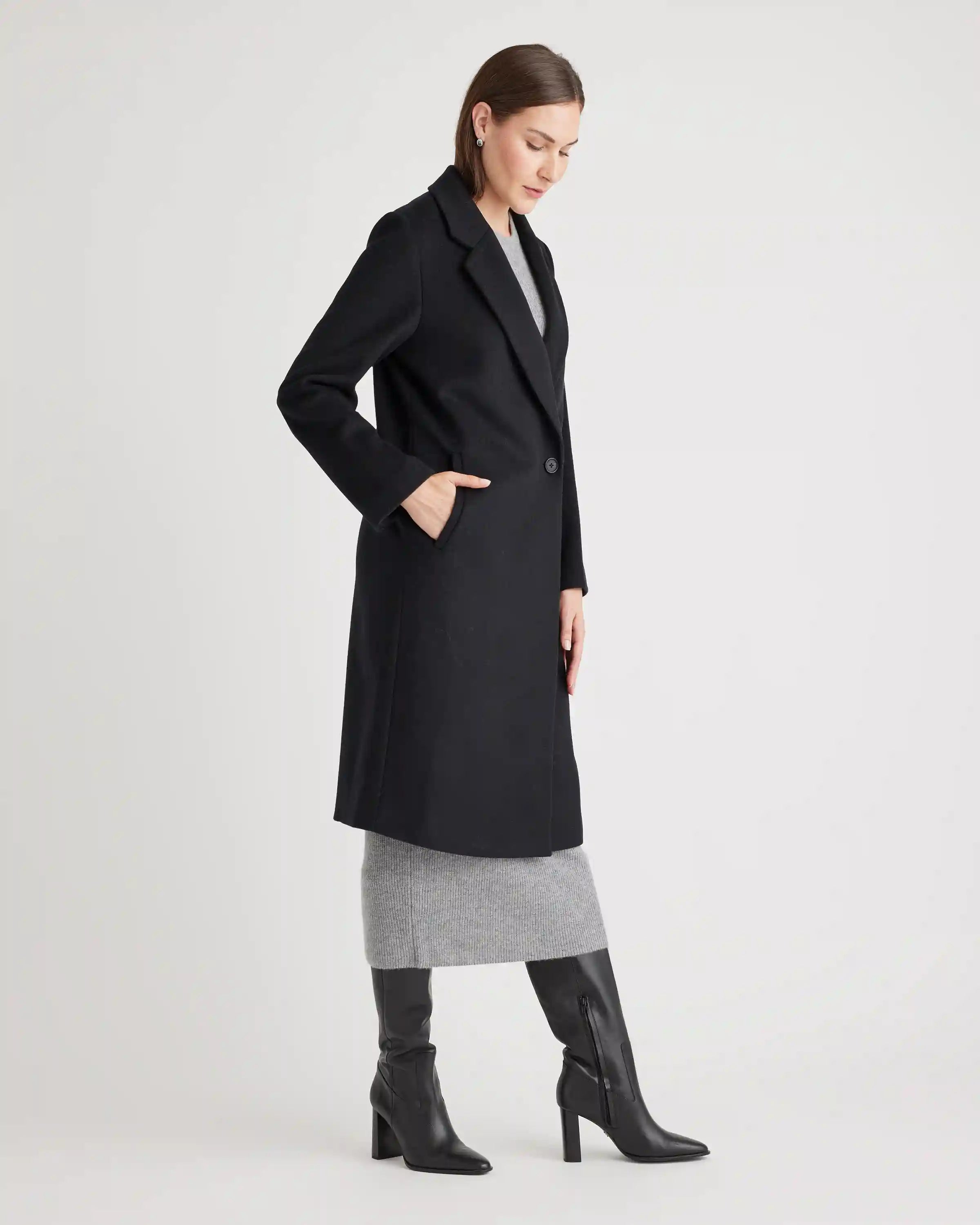 Italian Wool Classic Single-Breasted Coat