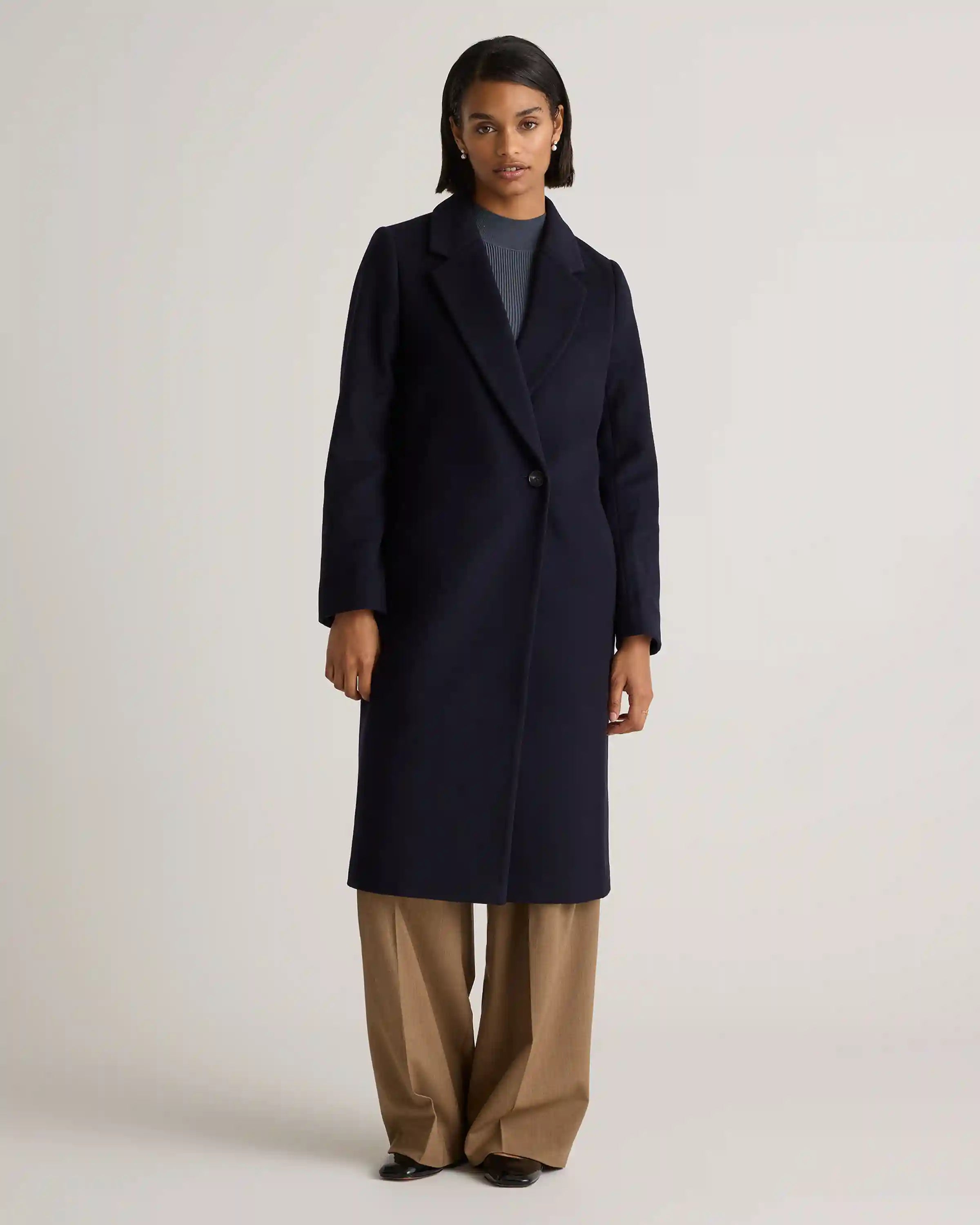 Italian Wool Classic Single-Breasted Coat