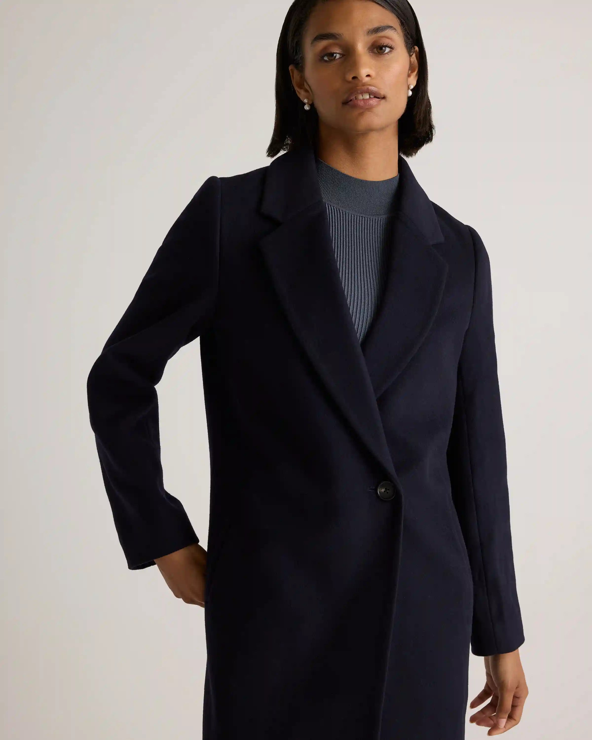 Italian Wool Classic Single-Breasted Coat