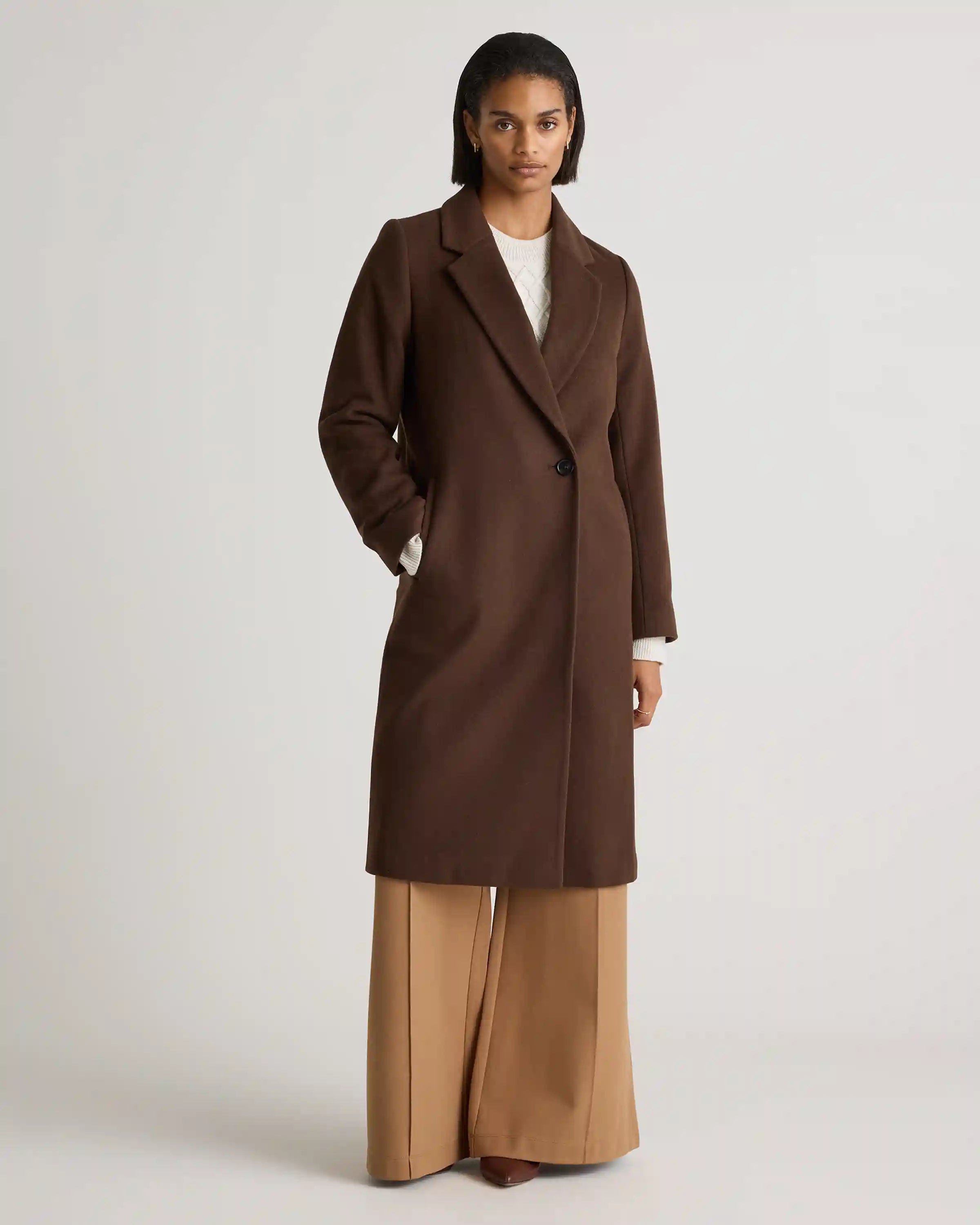 Italian Wool Classic Single-Breasted Coat