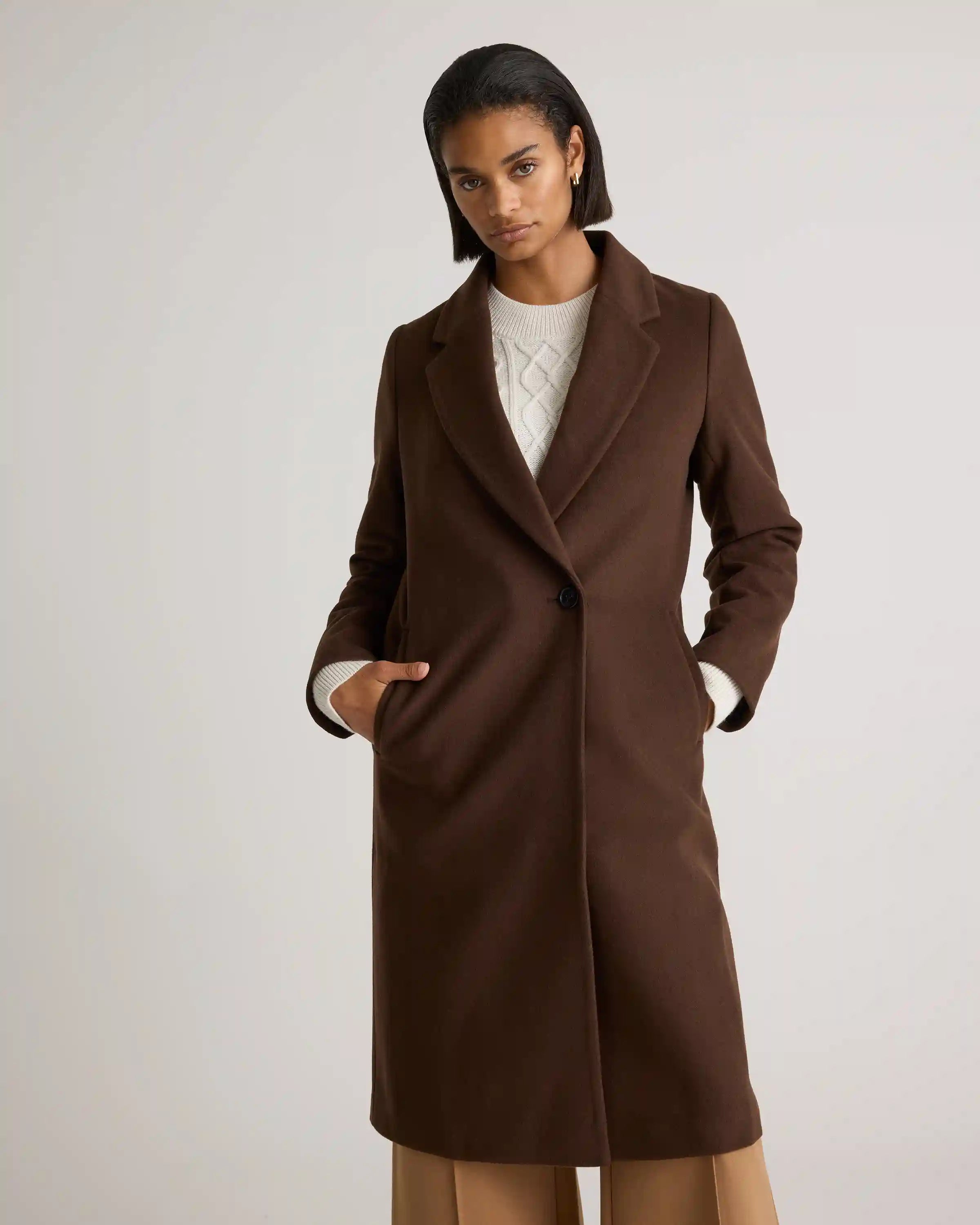 Italian Wool Classic Single-Breasted Coat