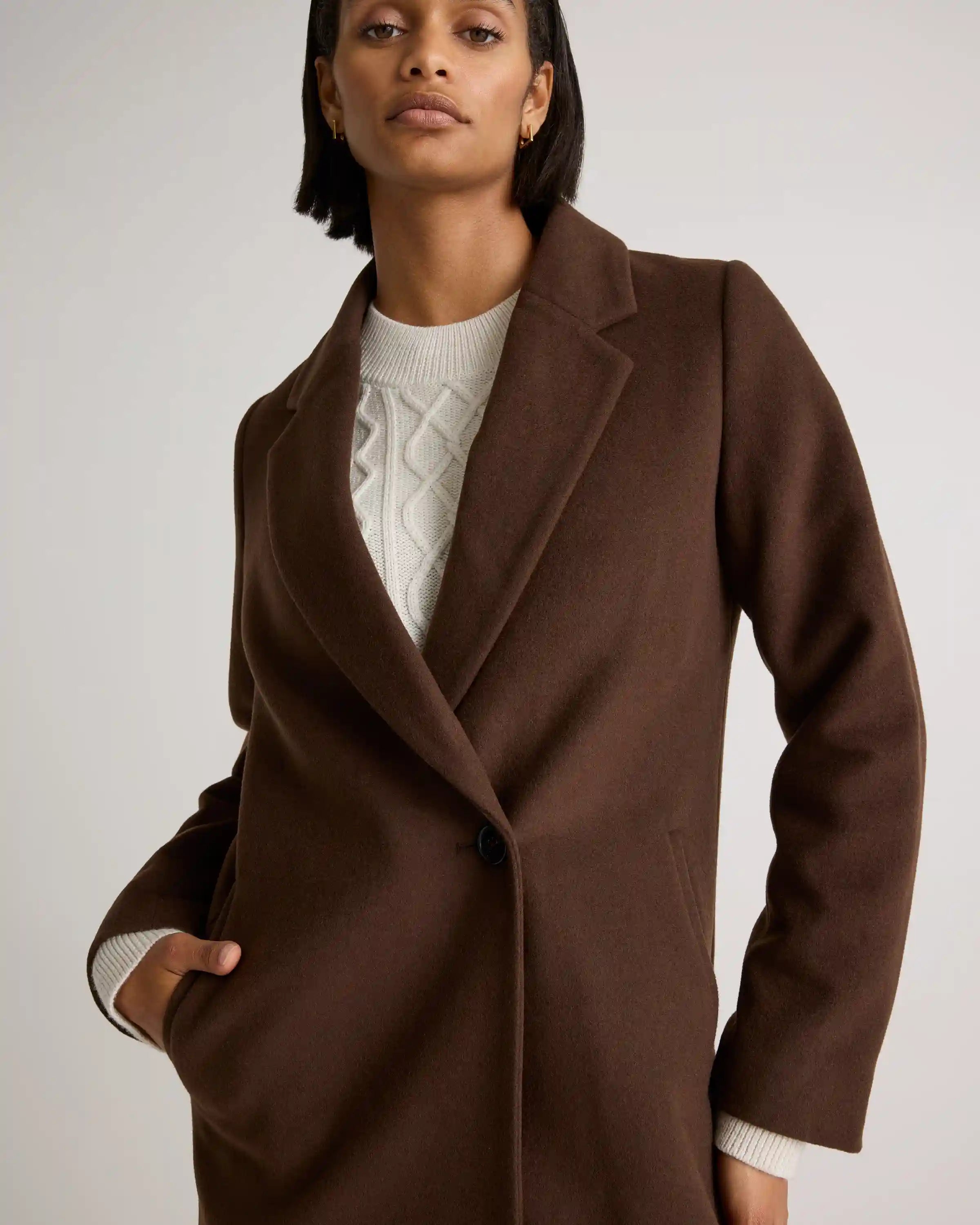 Italian Wool Classic Single-Breasted Coat