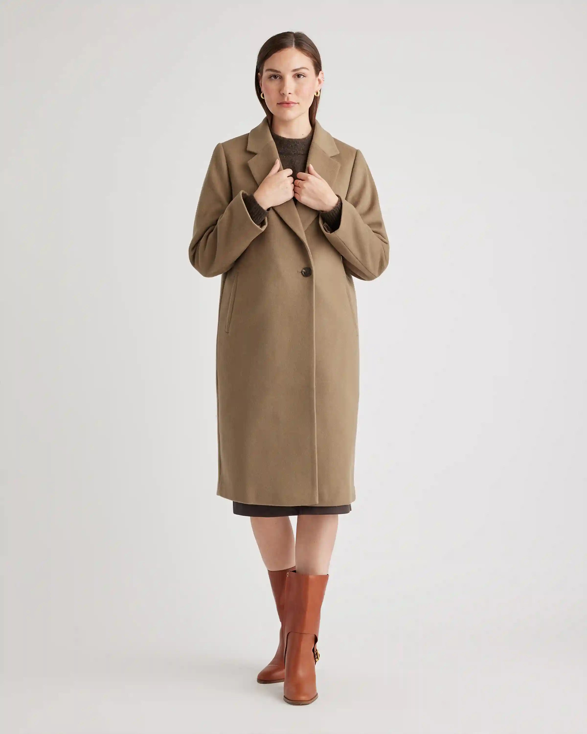 Italian Wool Classic Single-Breasted Coat