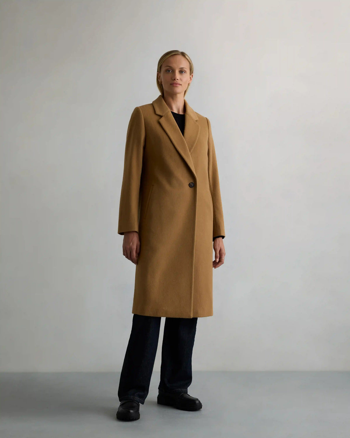 Italian Wool Classic Single-Breasted Coat