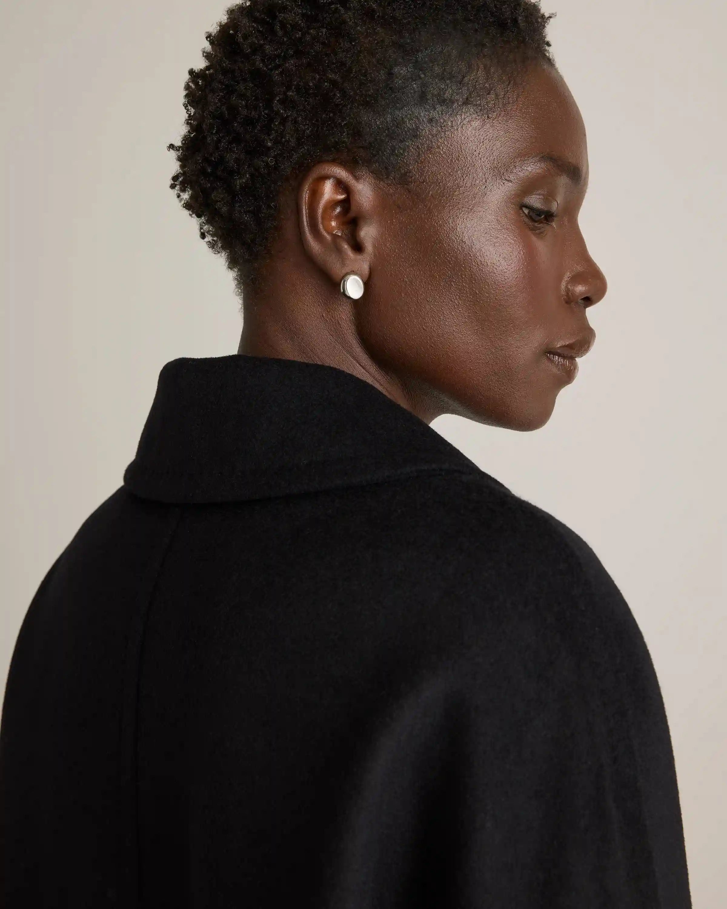 Italian Wool Double-Breasted Slouch Coat