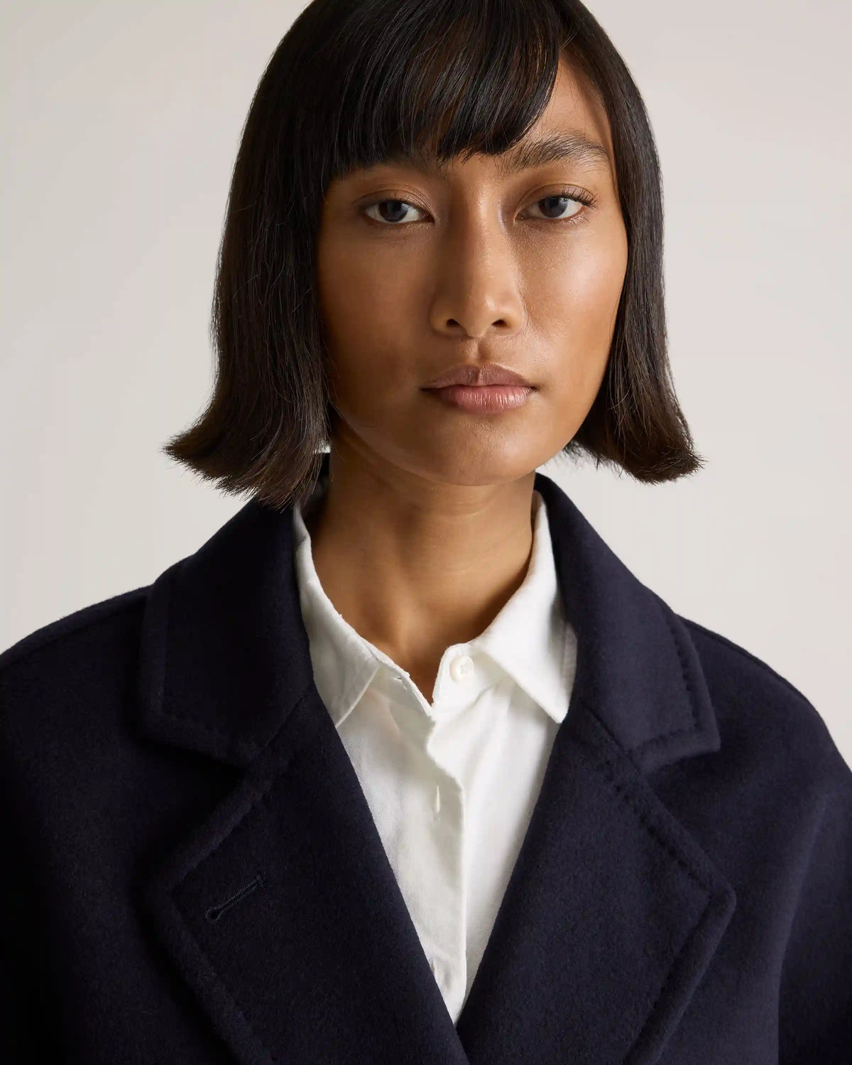 Italian Wool Double-Breasted Slouch Coat