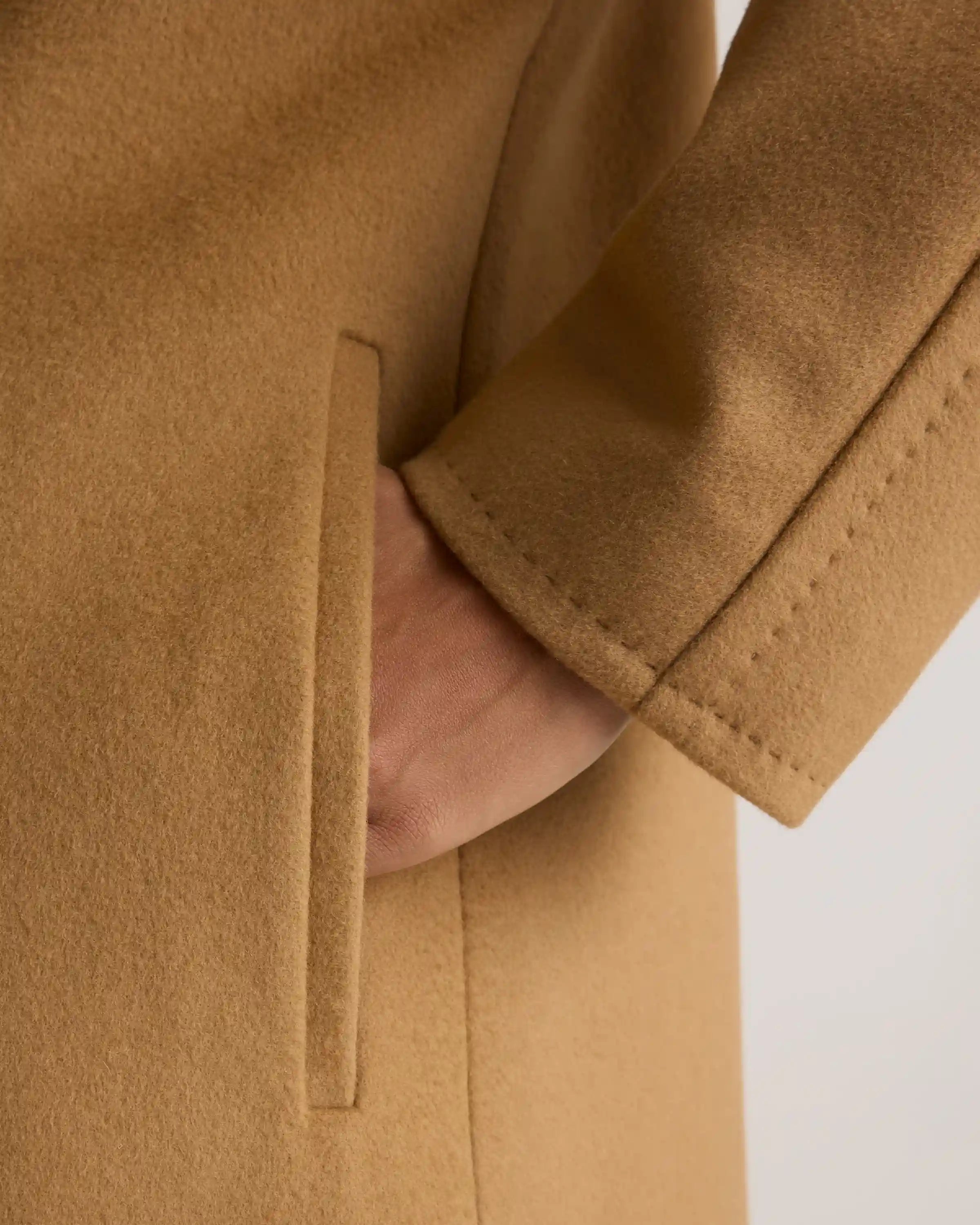 Italian Wool Double-Breasted Slouch Coat
