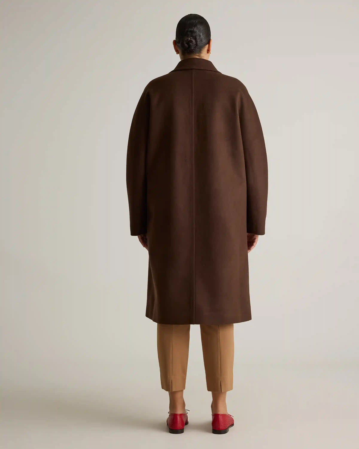 Italian Wool Double-Breasted Slouch Coat