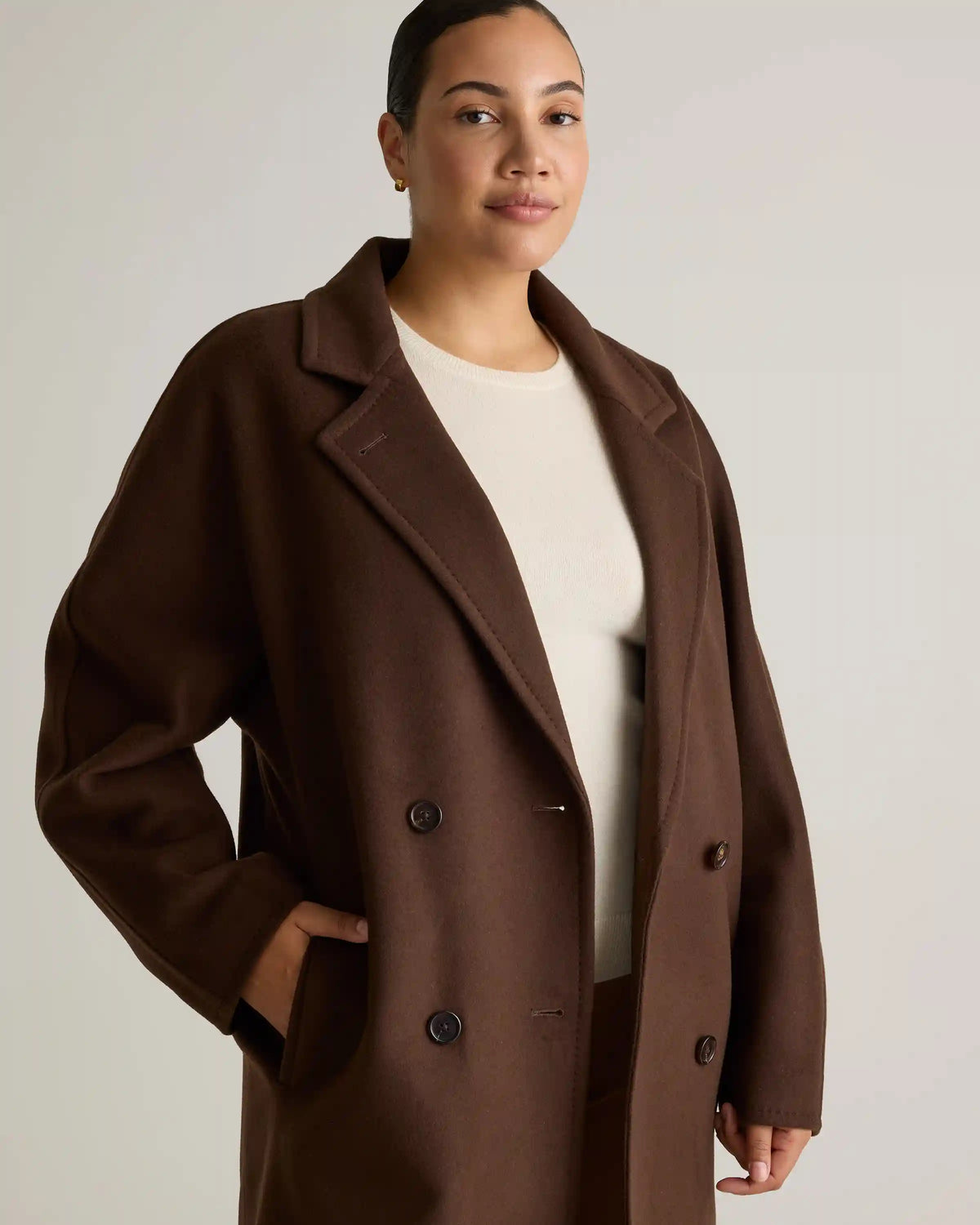 Italian Wool Double-Breasted Slouch Coat