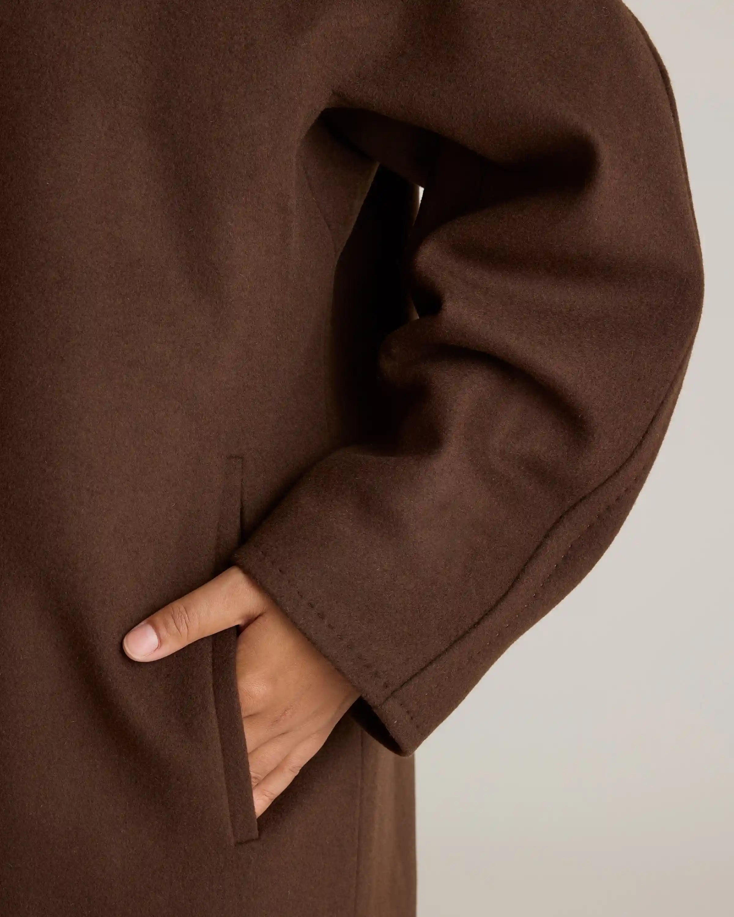 Italian Wool Double-Breasted Slouch Coat