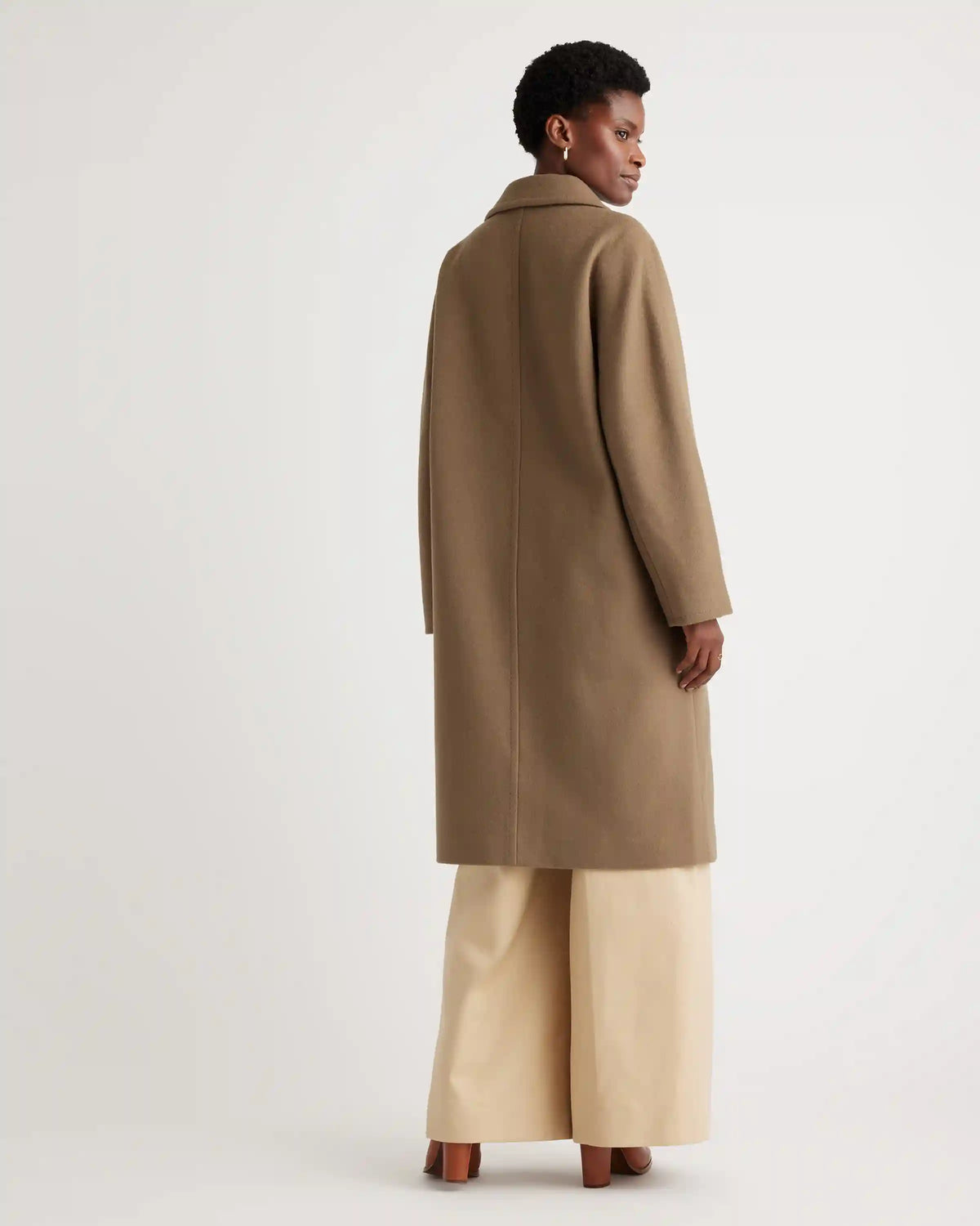 Italian Wool Double-Breasted Slouch Coat