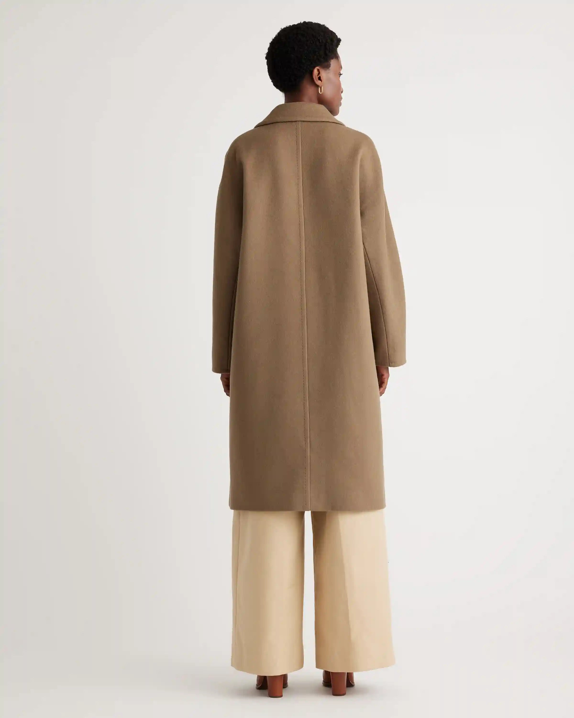 Italian Wool Double-Breasted Slouch Coat
