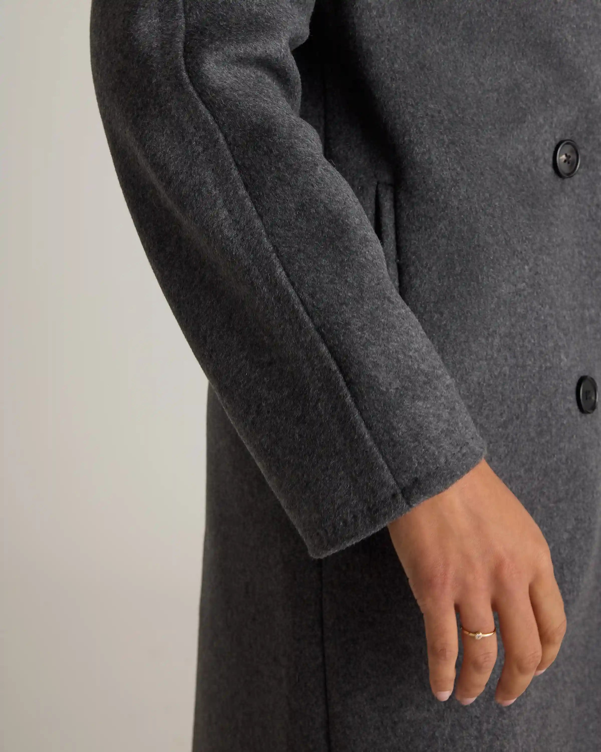 Italian Wool Double-Breasted Slouch Coat
