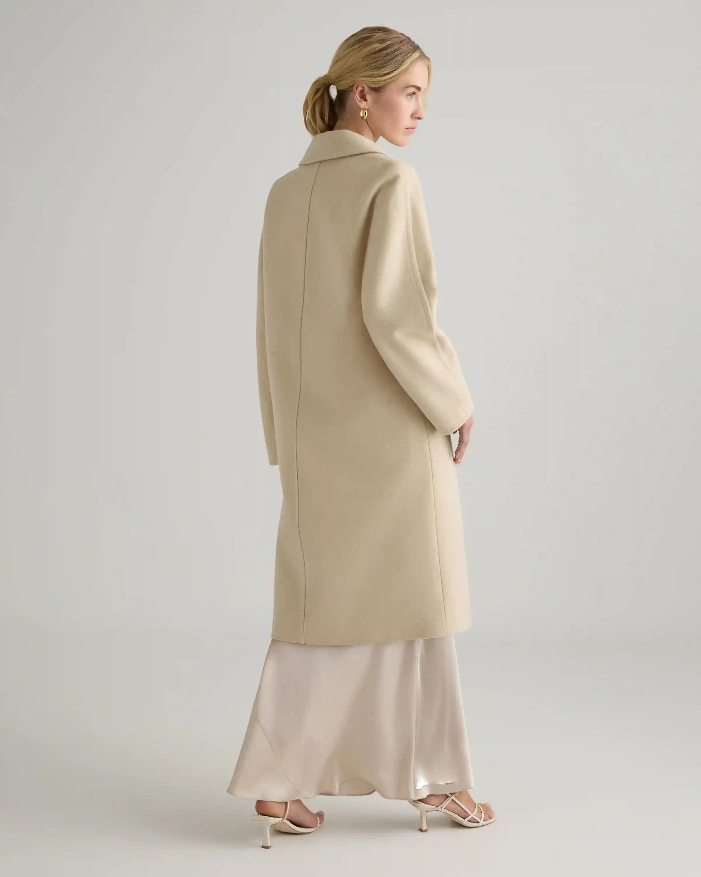 Italian Wool Double-Breasted Slouch Coat