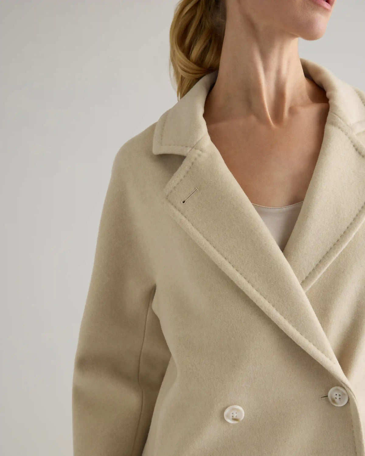 Italian Wool Double-Breasted Slouch Coat