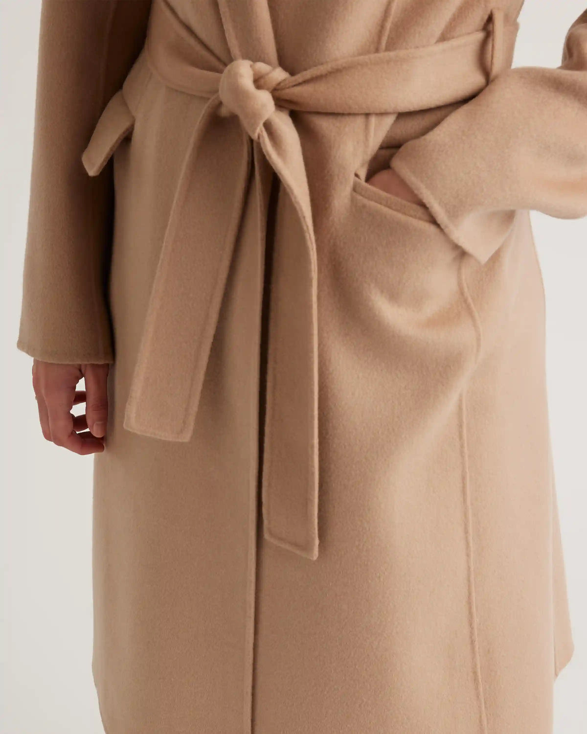 100% Mongolian Cashmere Double-Faced Wrap Coat