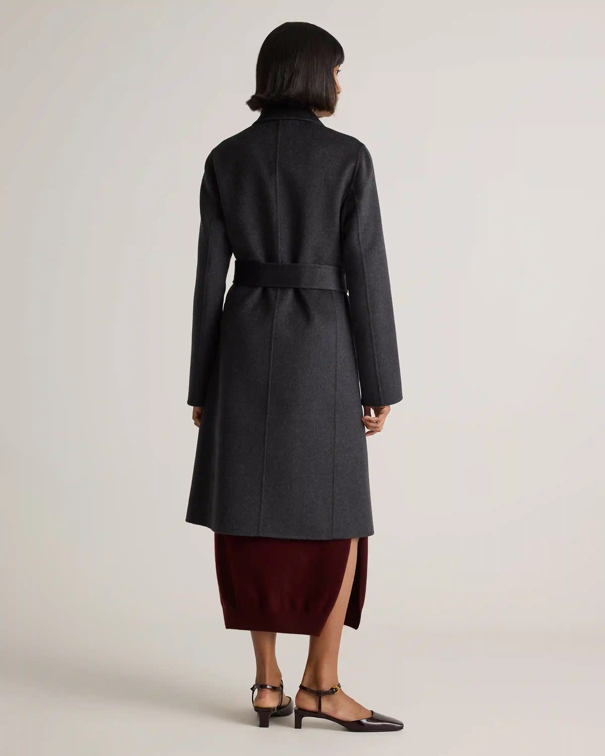 100% Mongolian Cashmere Double-Faced Wrap Coat