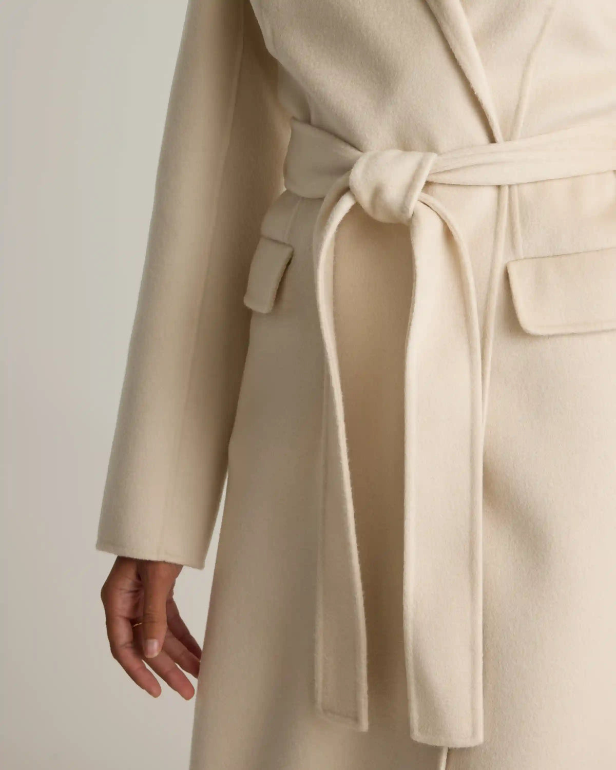 100% Mongolian Cashmere Double-Faced Wrap Coat