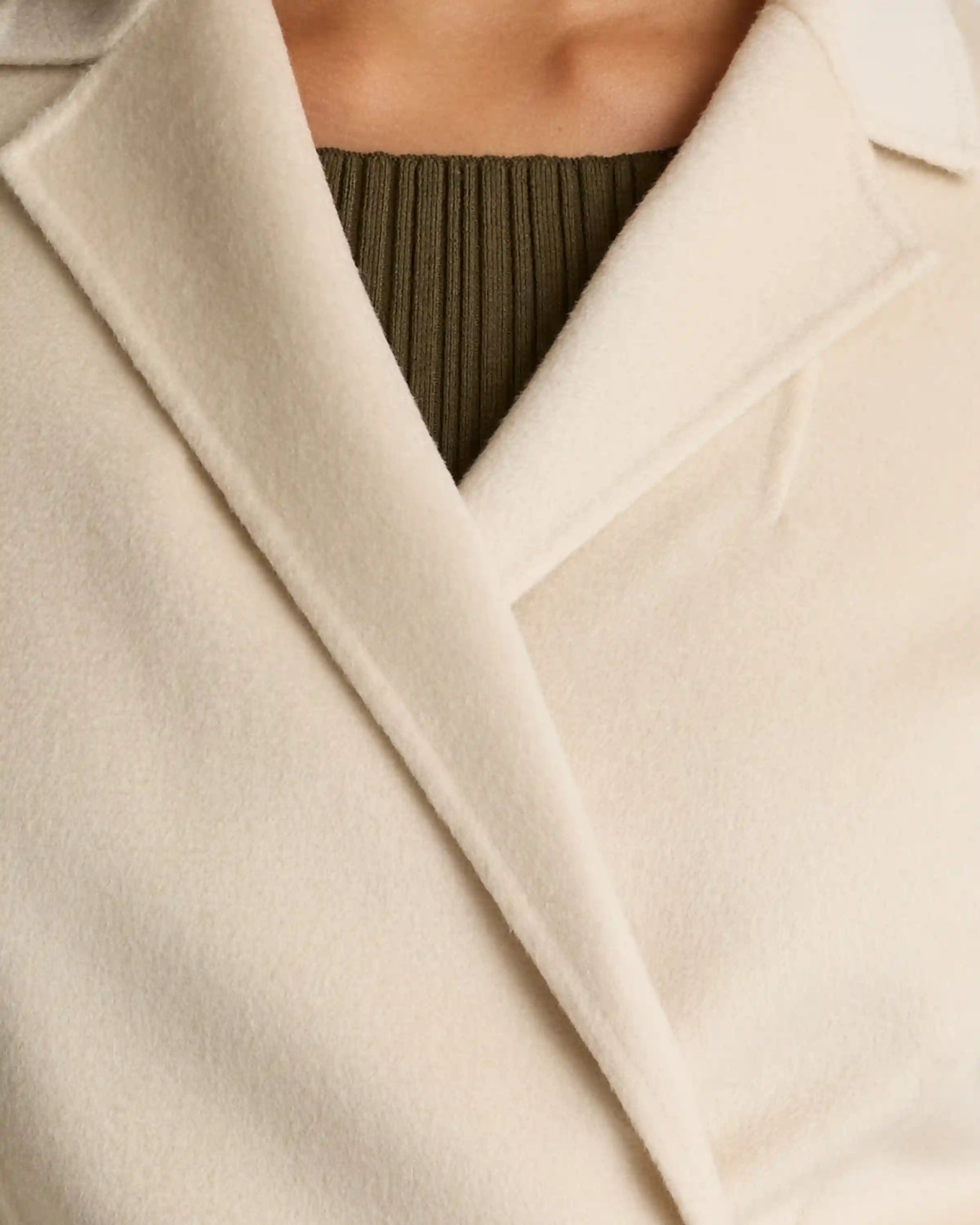 100% Mongolian Cashmere Double-Faced Wrap Coat
