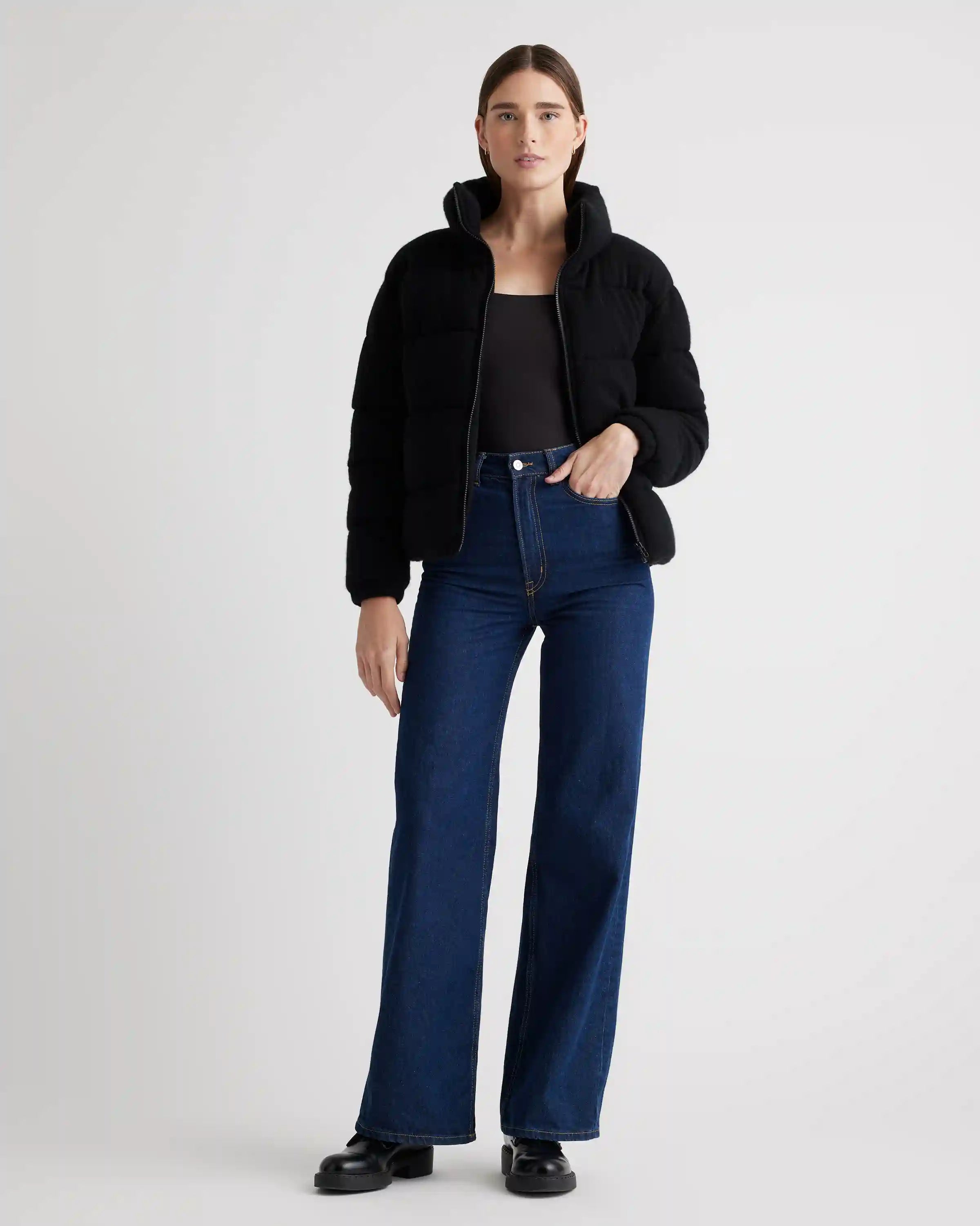Mongolian Cashmere Puffer Jacket