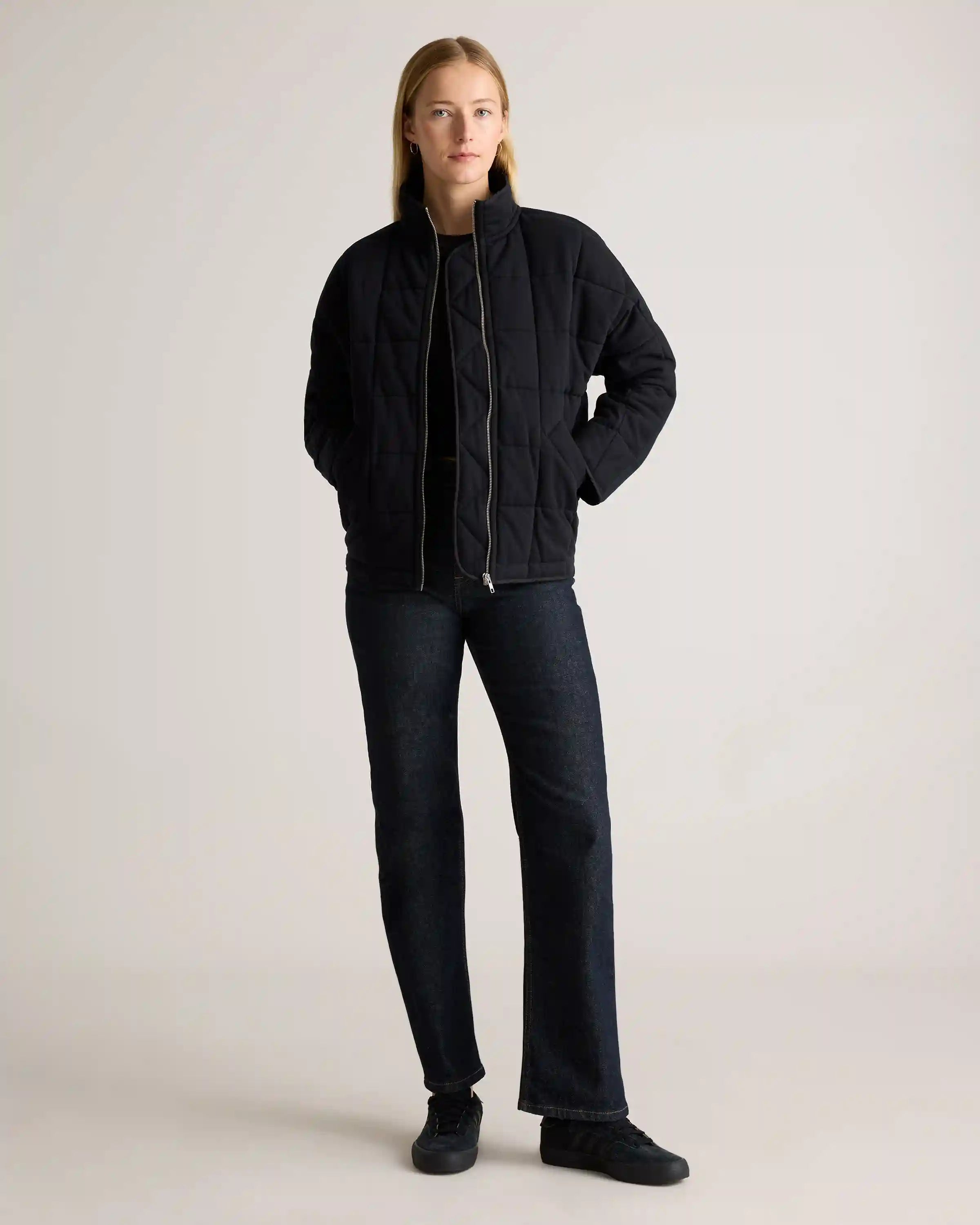 Organic Cotton Quilted Knit Jacket