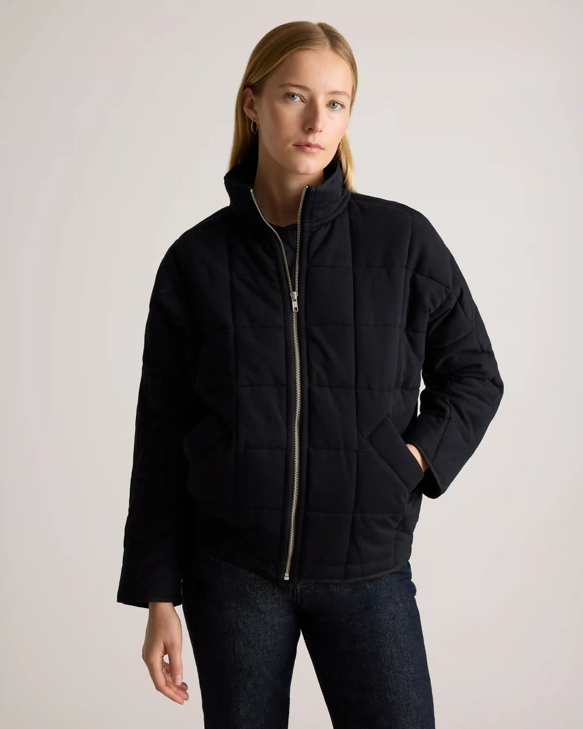 Organic Cotton Quilted Knit Jacket