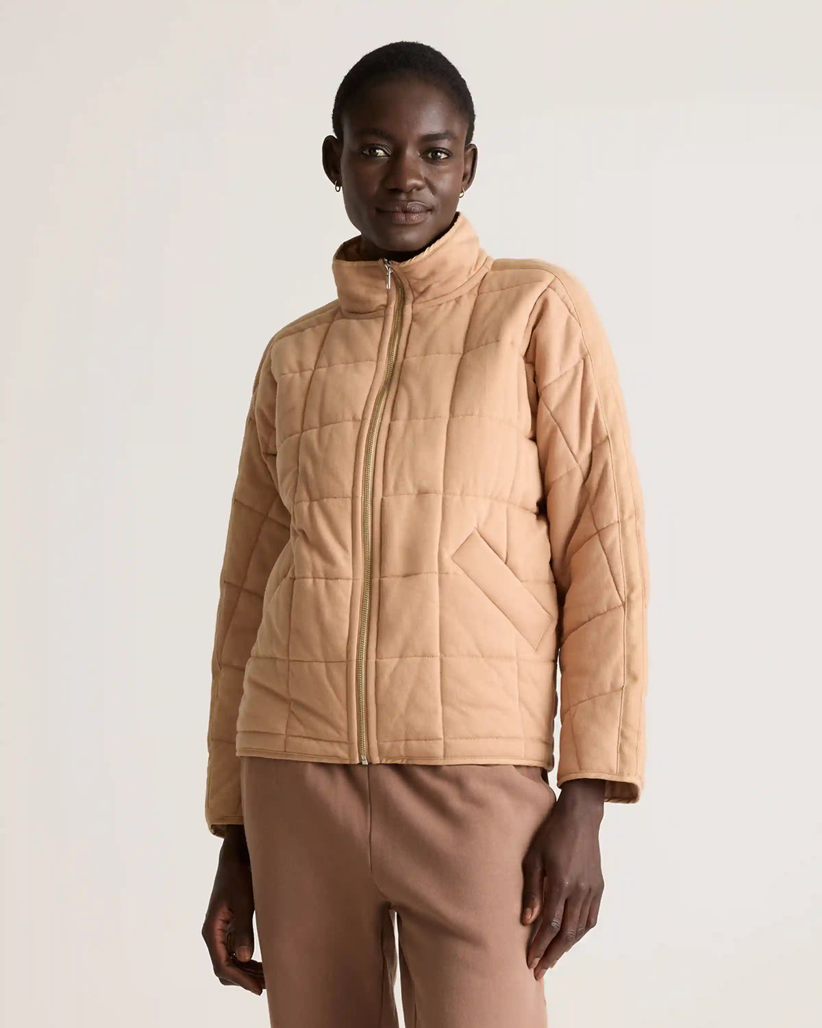Organic Cotton Quilted Knit Jacket