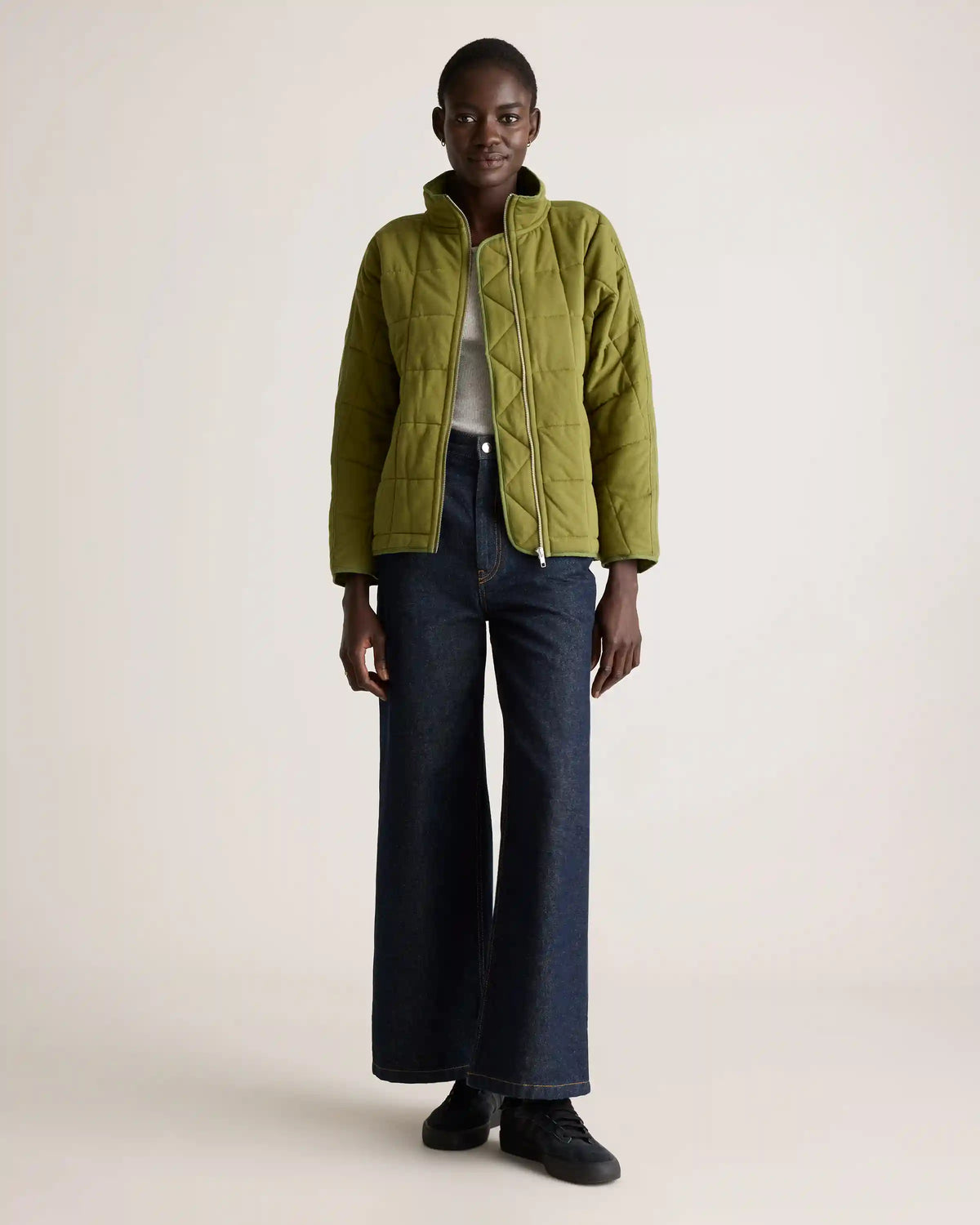 Organic Cotton Quilted Knit Jacket