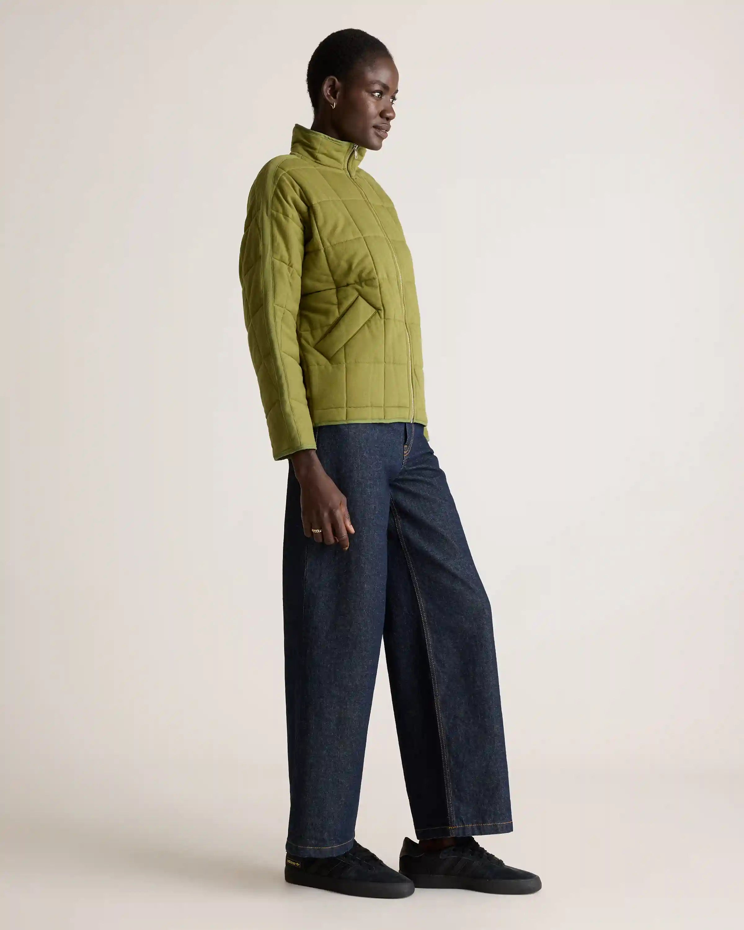 Organic Cotton Quilted Knit Jacket