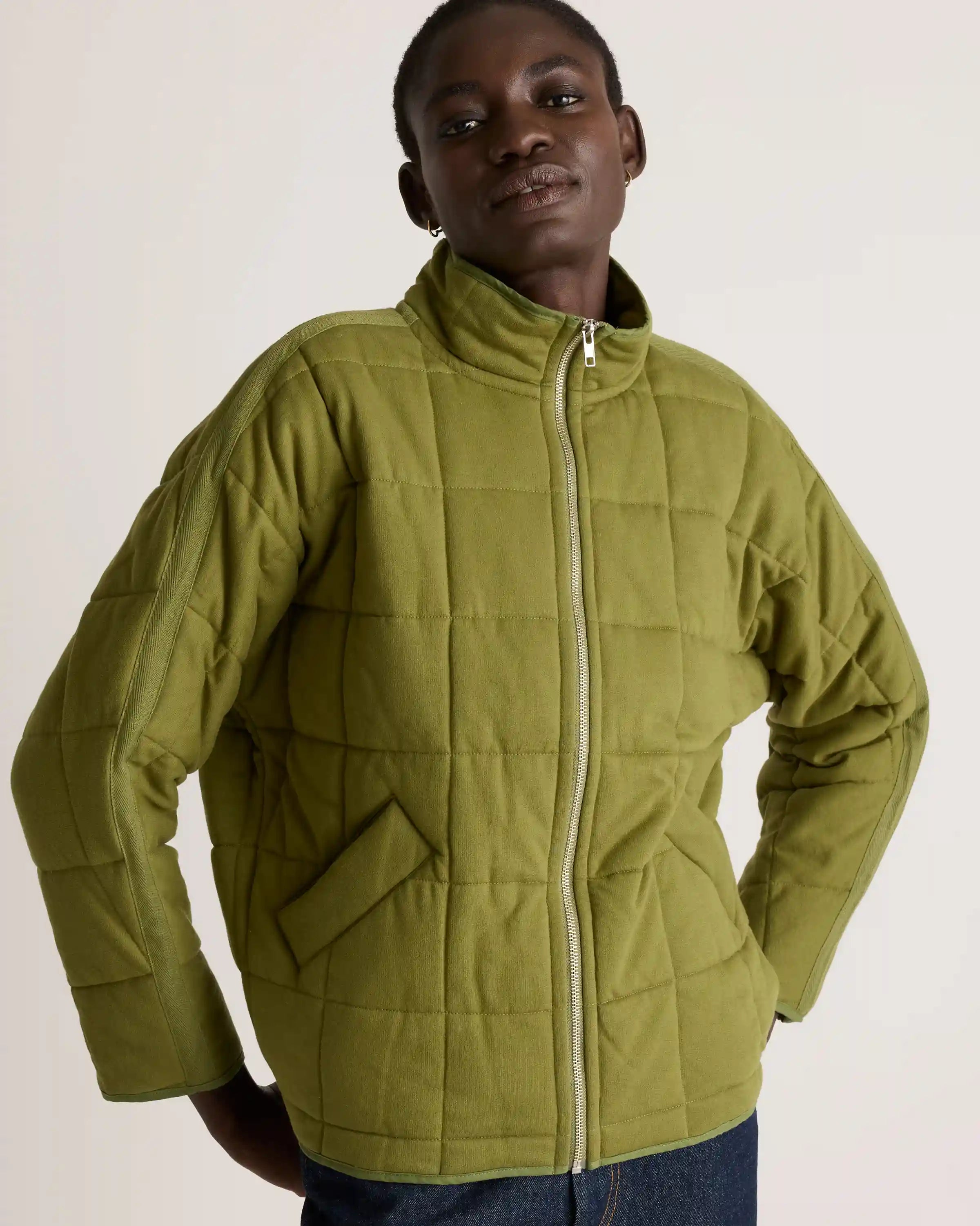 Organic Cotton Quilted Knit Jacket