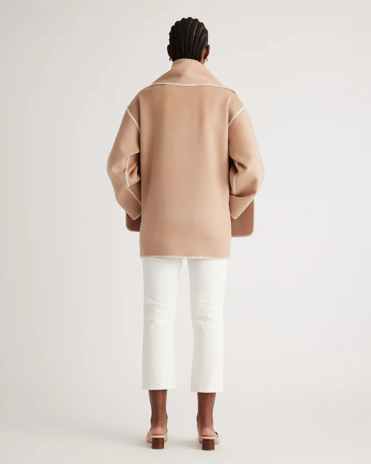 Double-Faced Merino Wool Scarf Coat