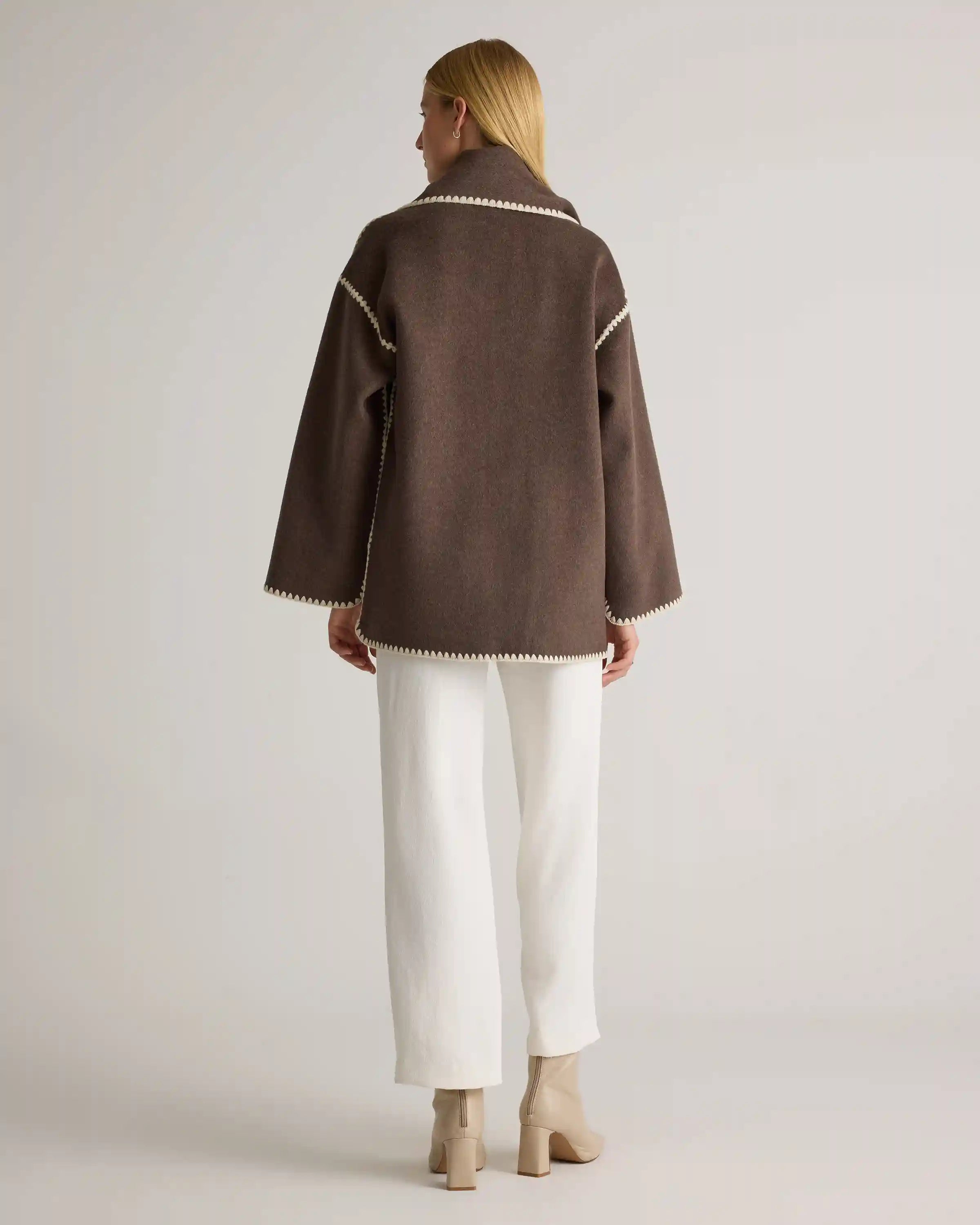 Double-Faced Merino Wool Scarf Coat