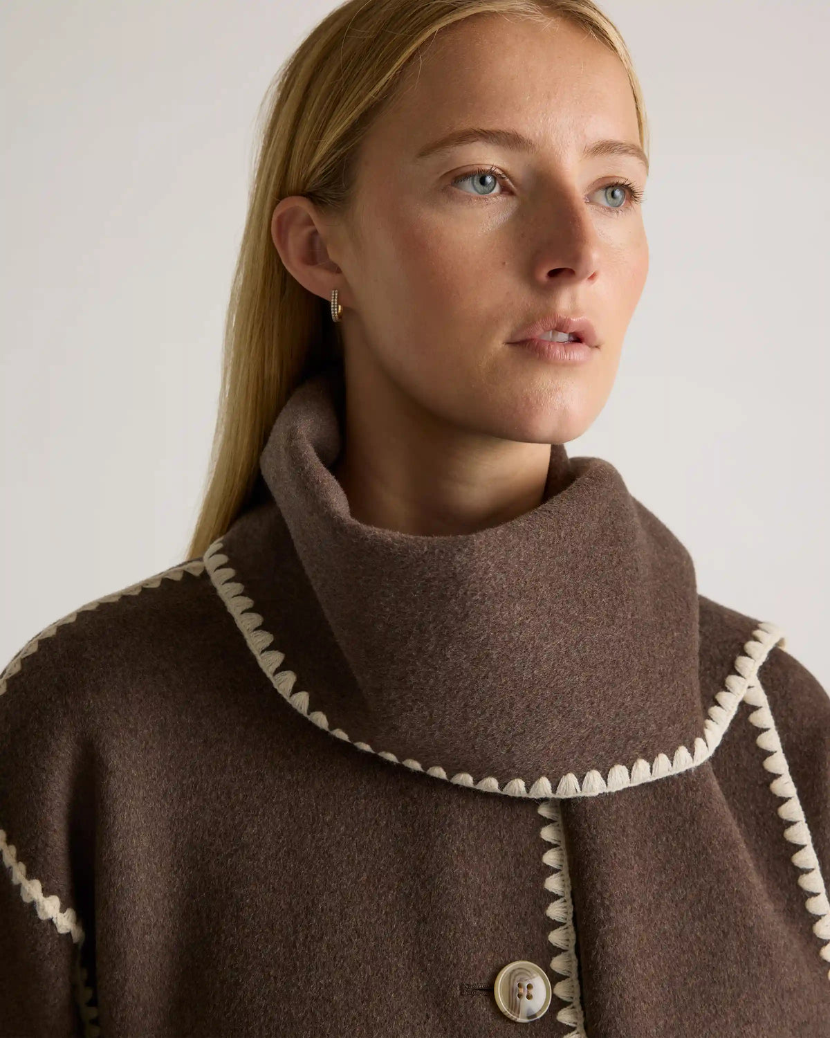 Double-Faced Merino Wool Scarf Coat
