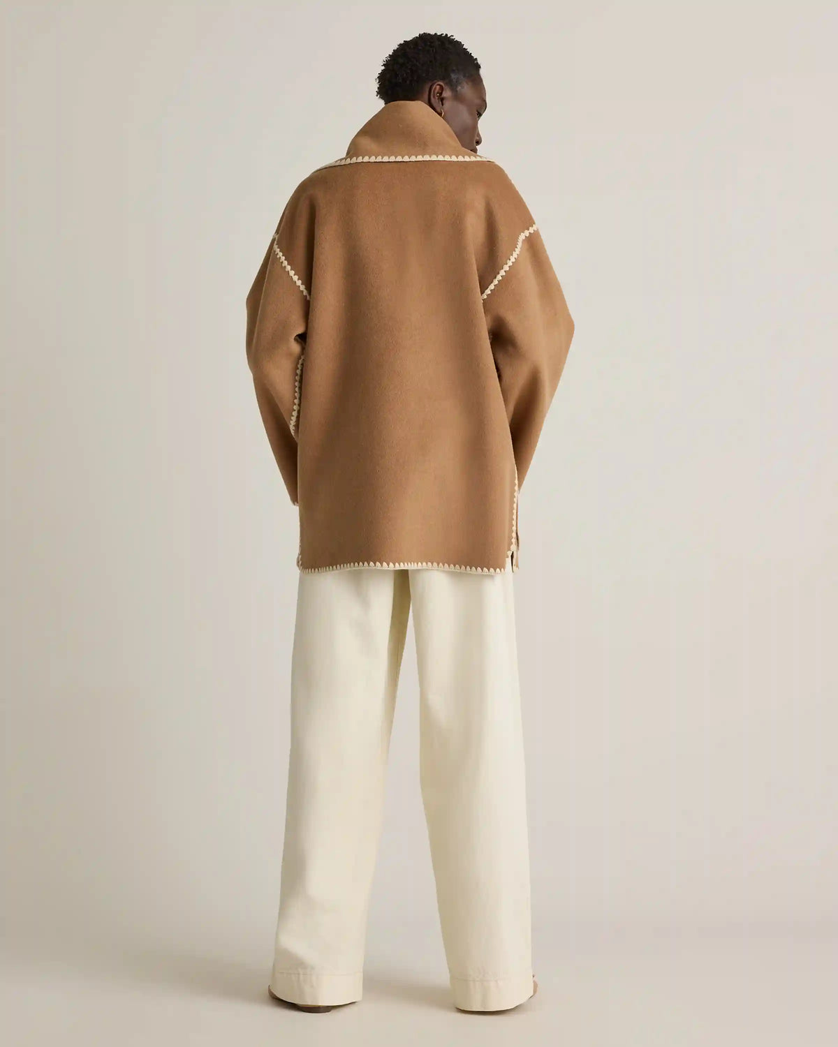 Double-Faced Merino Wool Scarf Coat