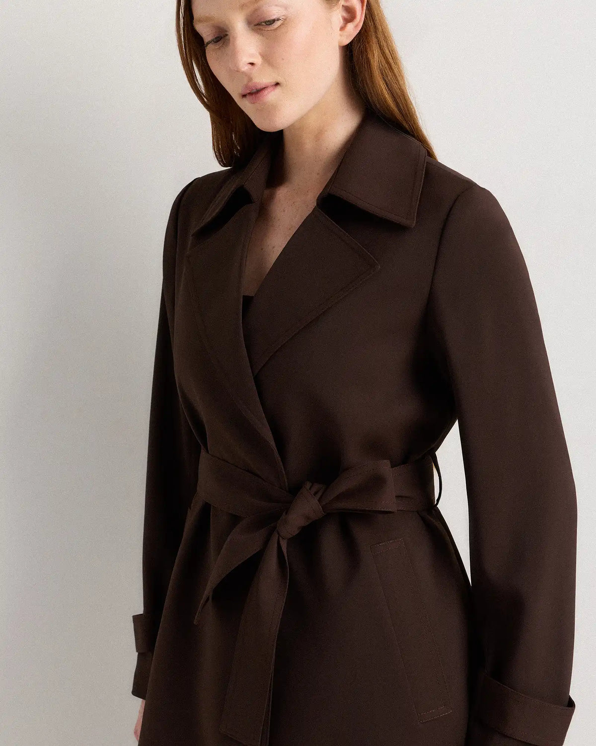 Stretch Crepe Trench Coat