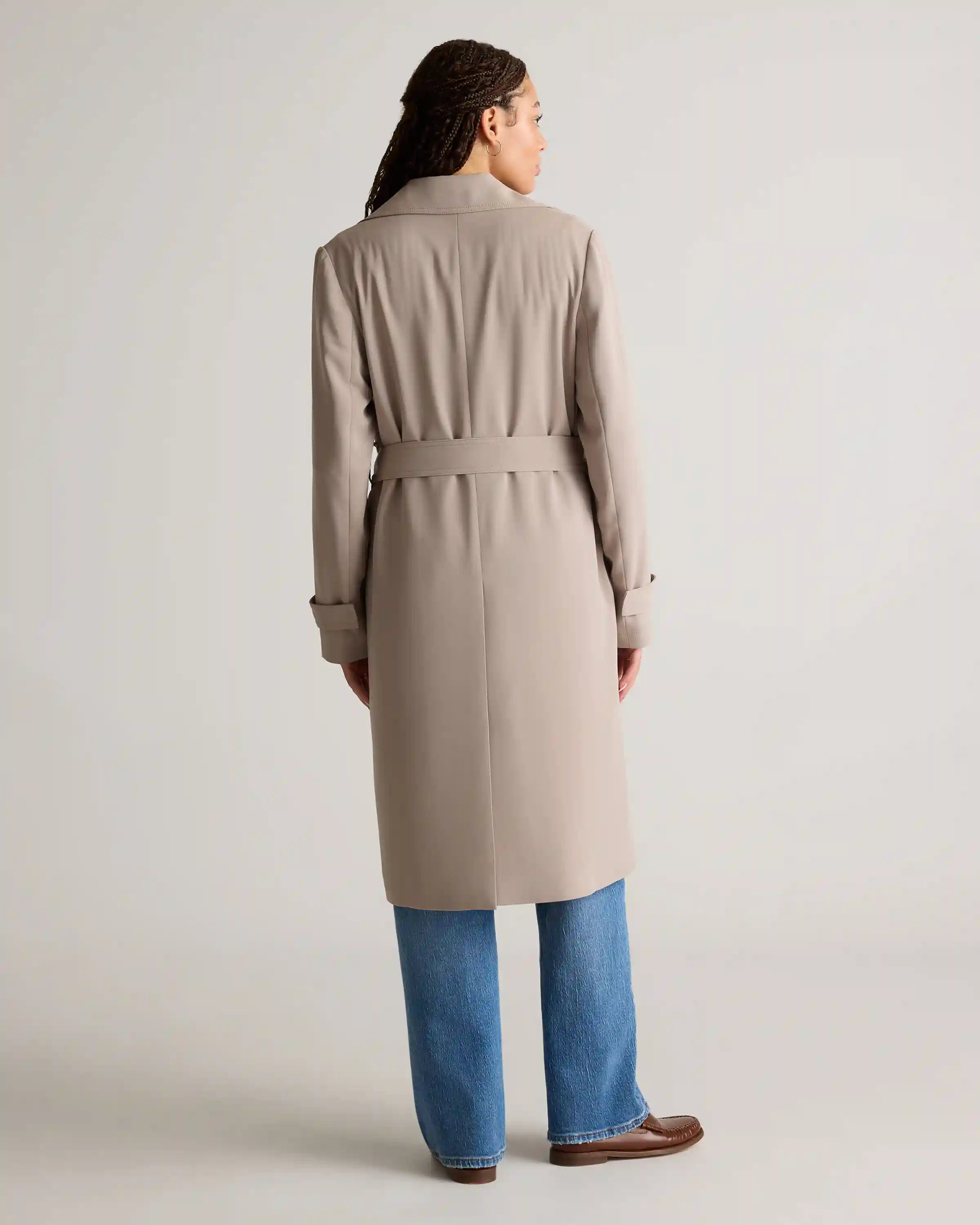 Stretch Crepe Trench Coat