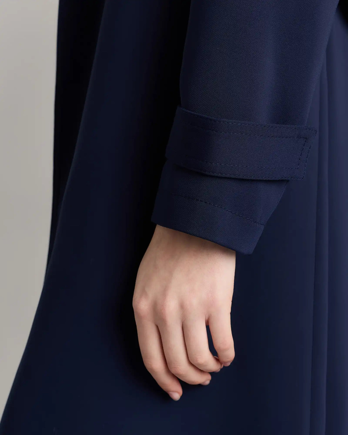 Stretch Crepe Trench Coat