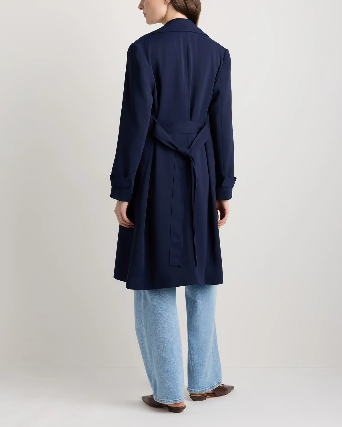 Stretch Crepe Trench Coat