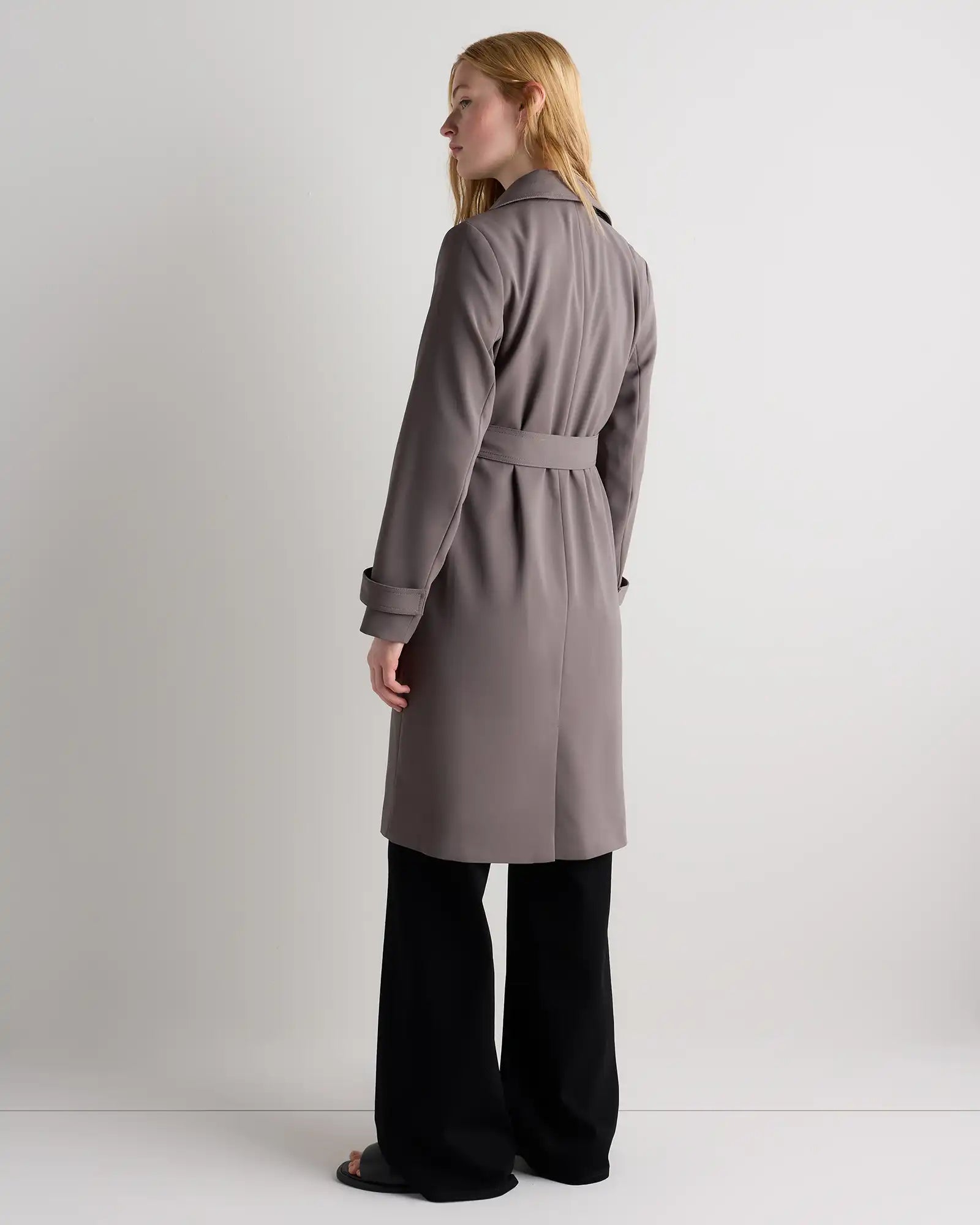 Stretch Crepe Trench Coat