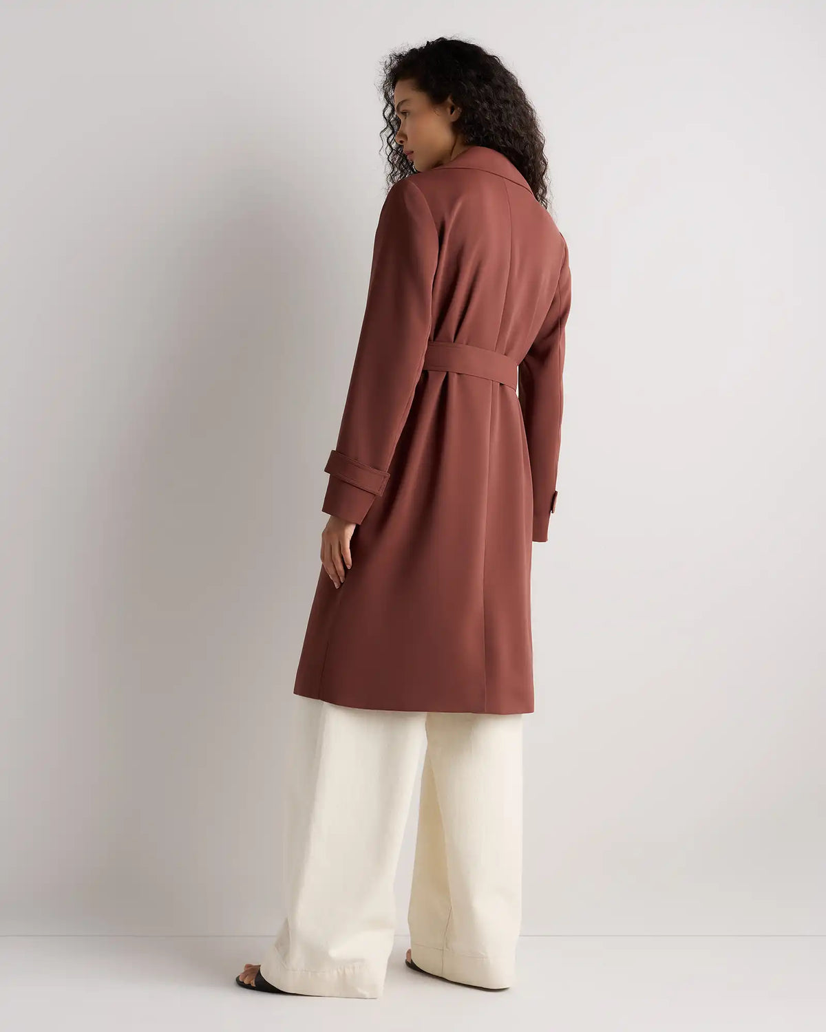 Stretch Crepe Trench Coat