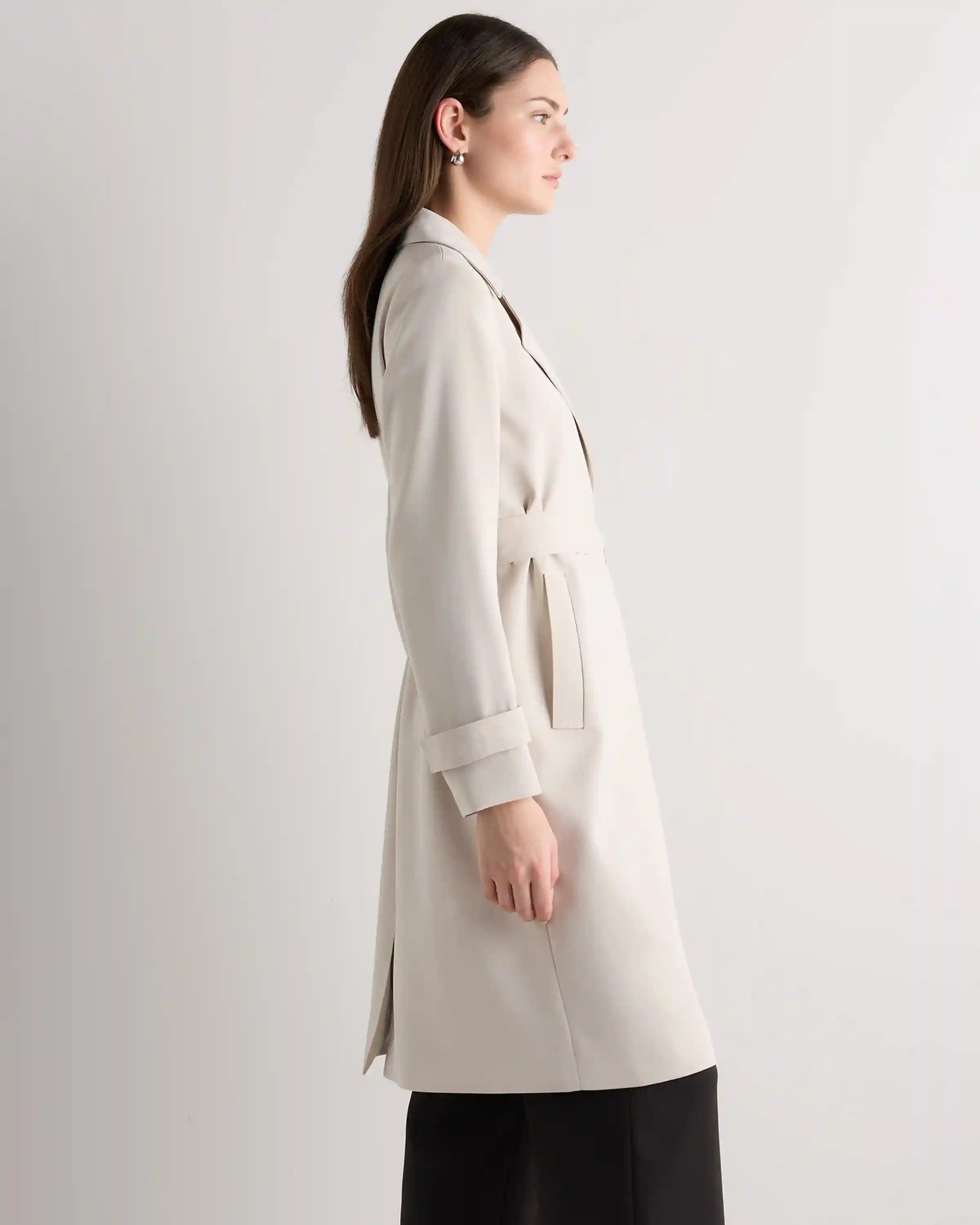 Stretch Crepe Trench Coat
