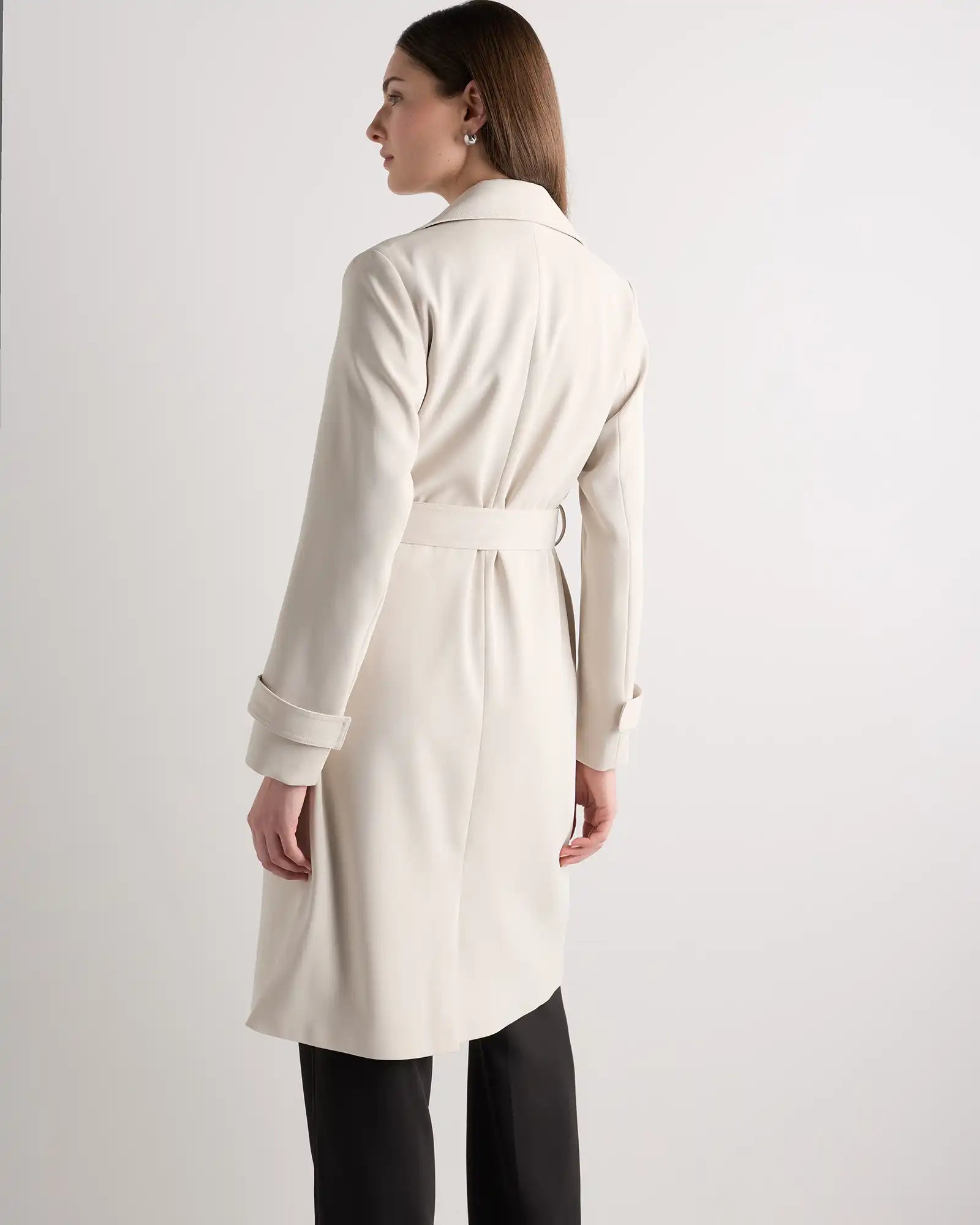 Stretch Crepe Trench Coat
