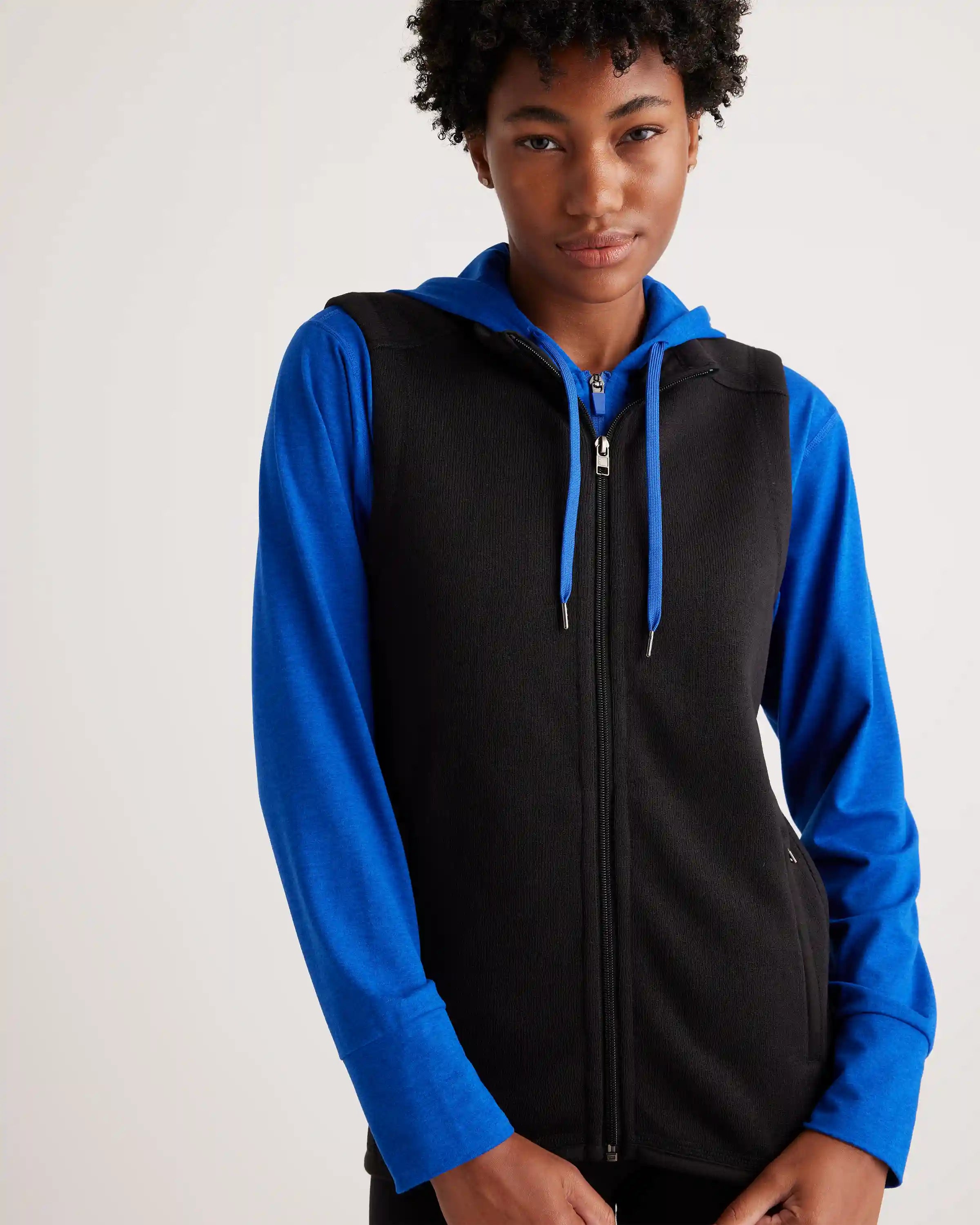 Sweater-Knit Fleece Full-Zip Vest