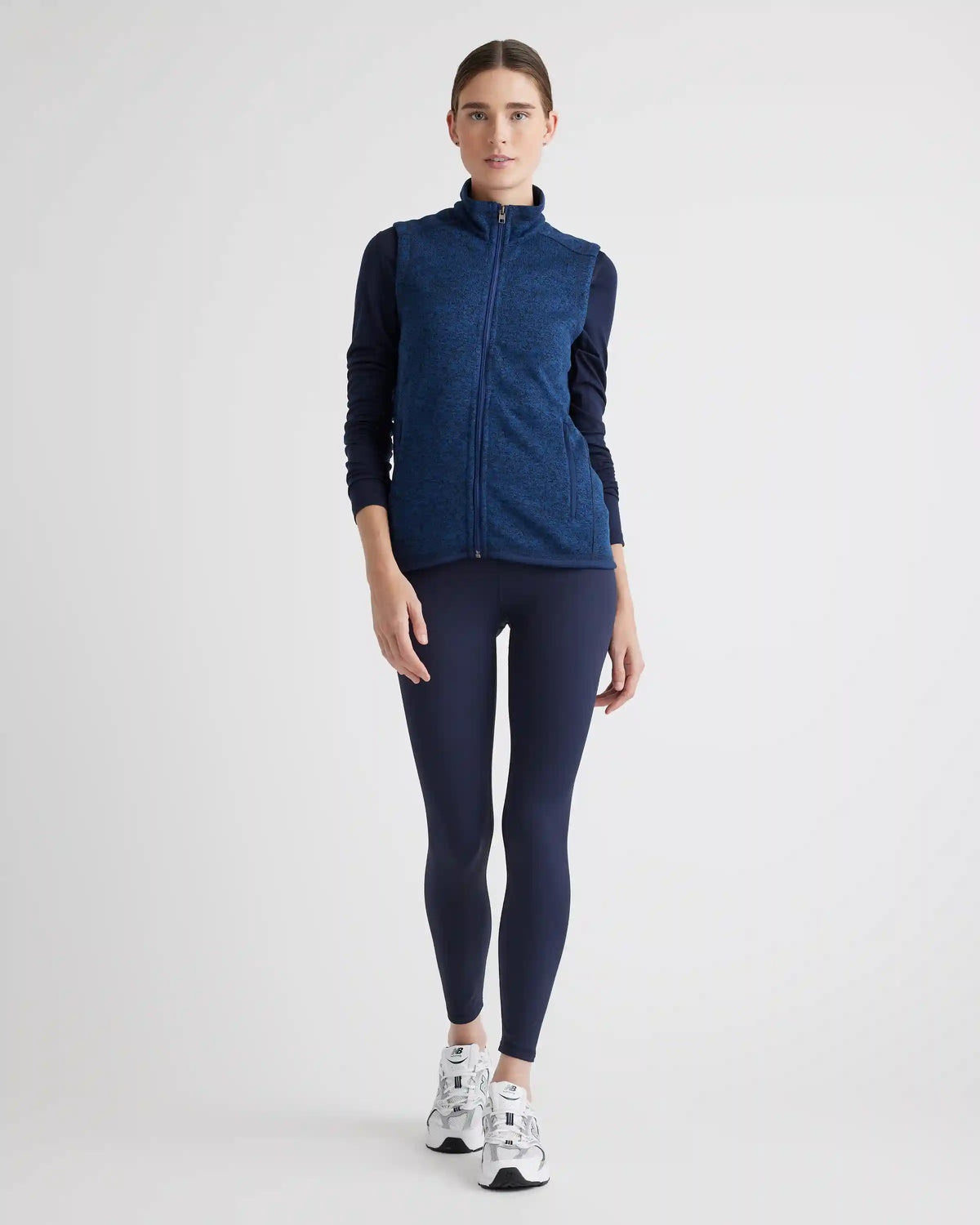 Sweater-Knit Fleece Full-Zip Vest