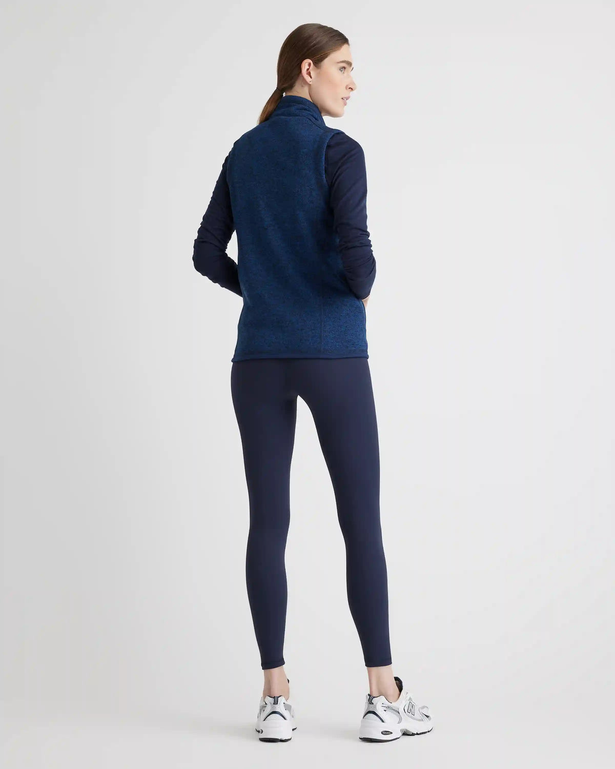 Sweater-Knit Fleece Full-Zip Vest
