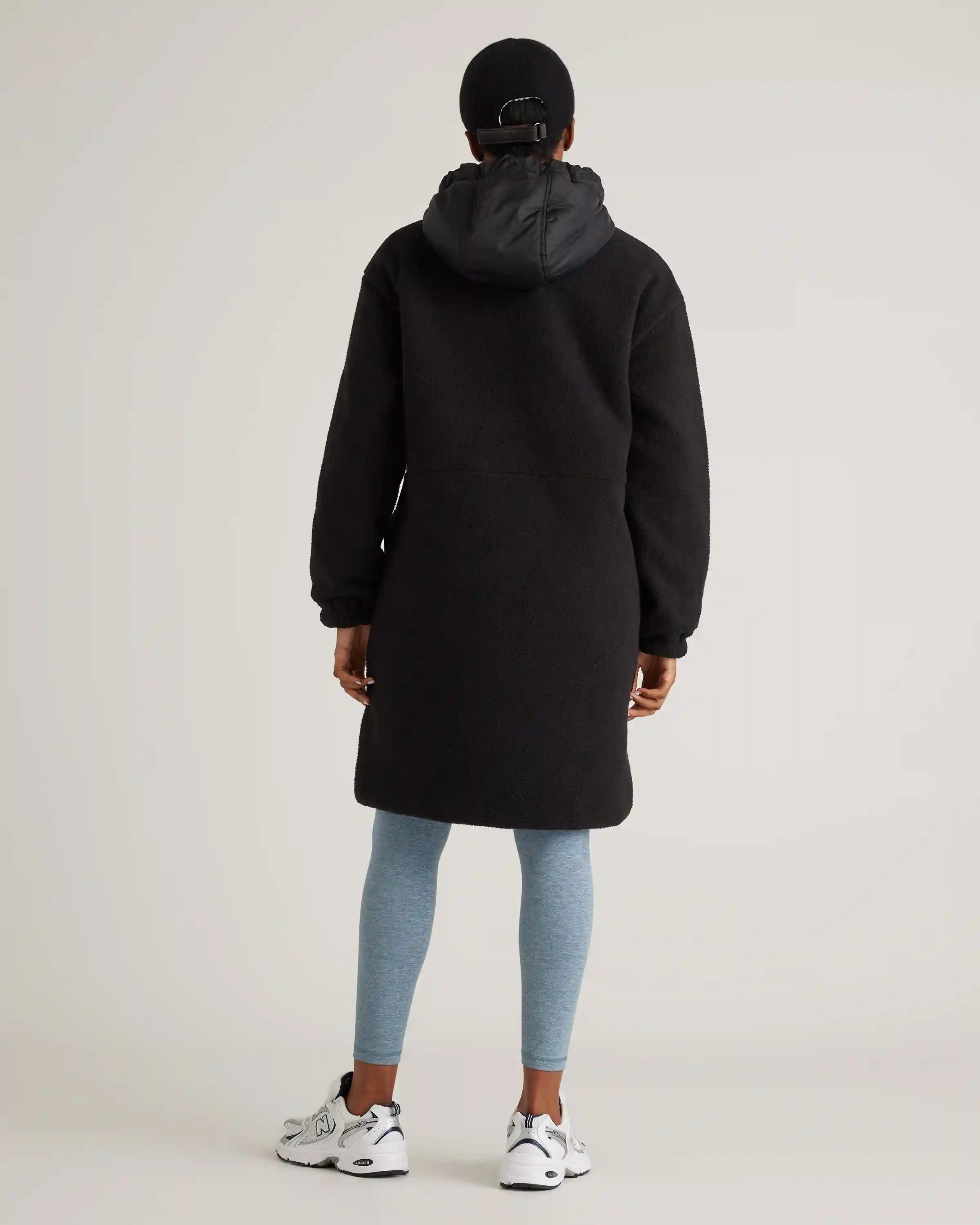 Long Hooded Sherpa Jacket