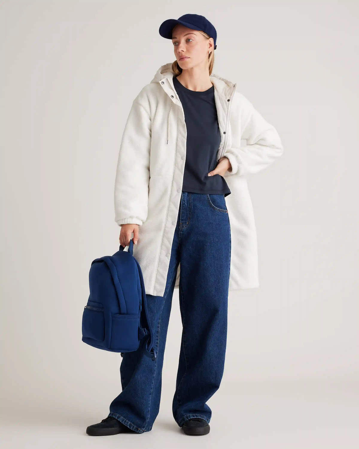 Long Hooded Sherpa Jacket