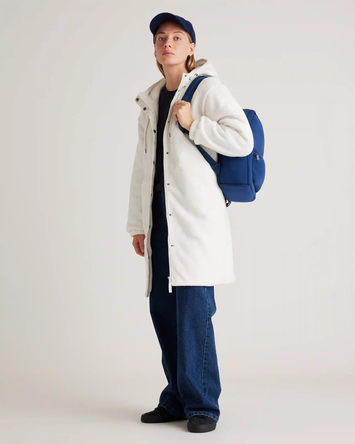 Long Hooded Sherpa Jacket
