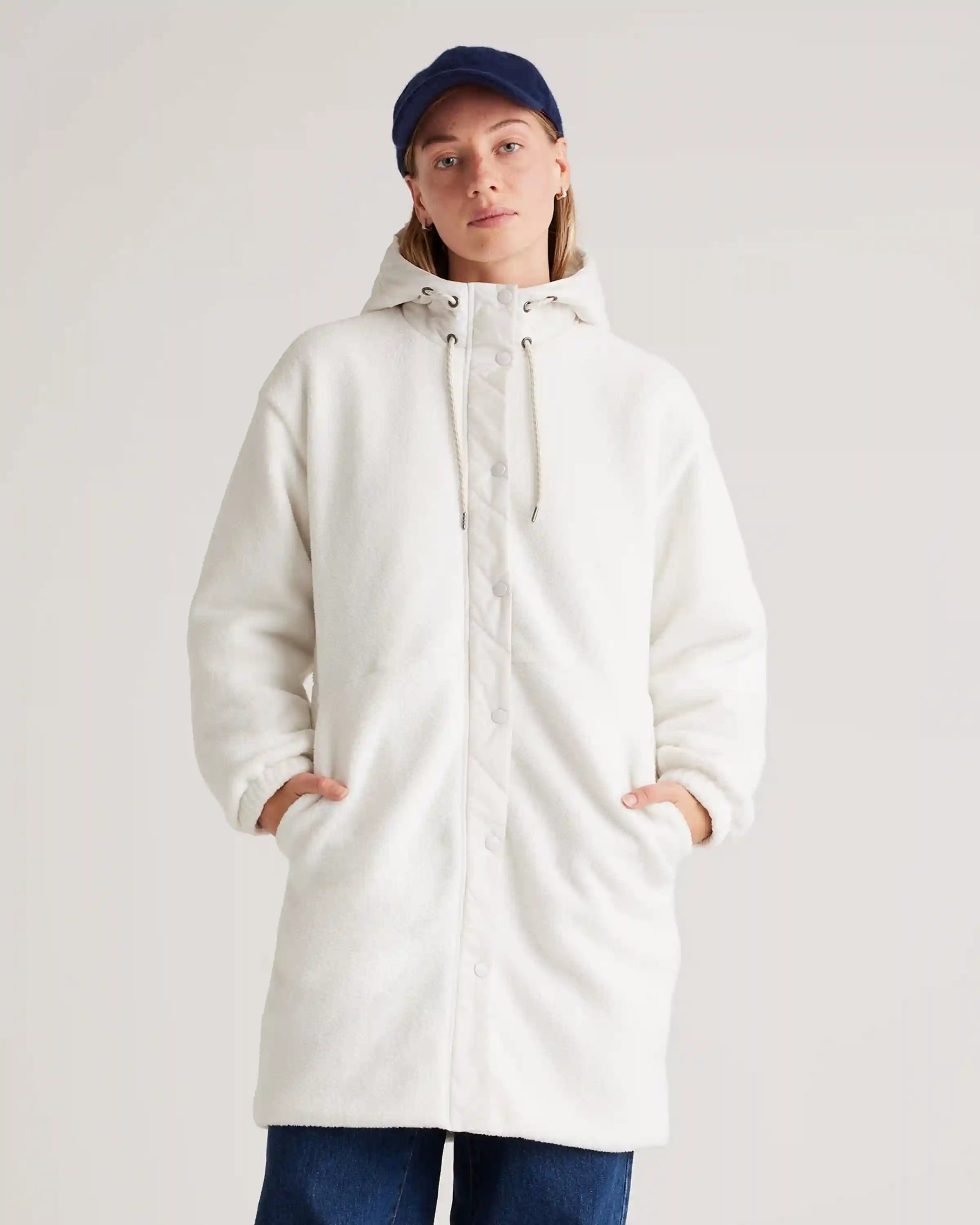 Long Hooded Sherpa Jacket