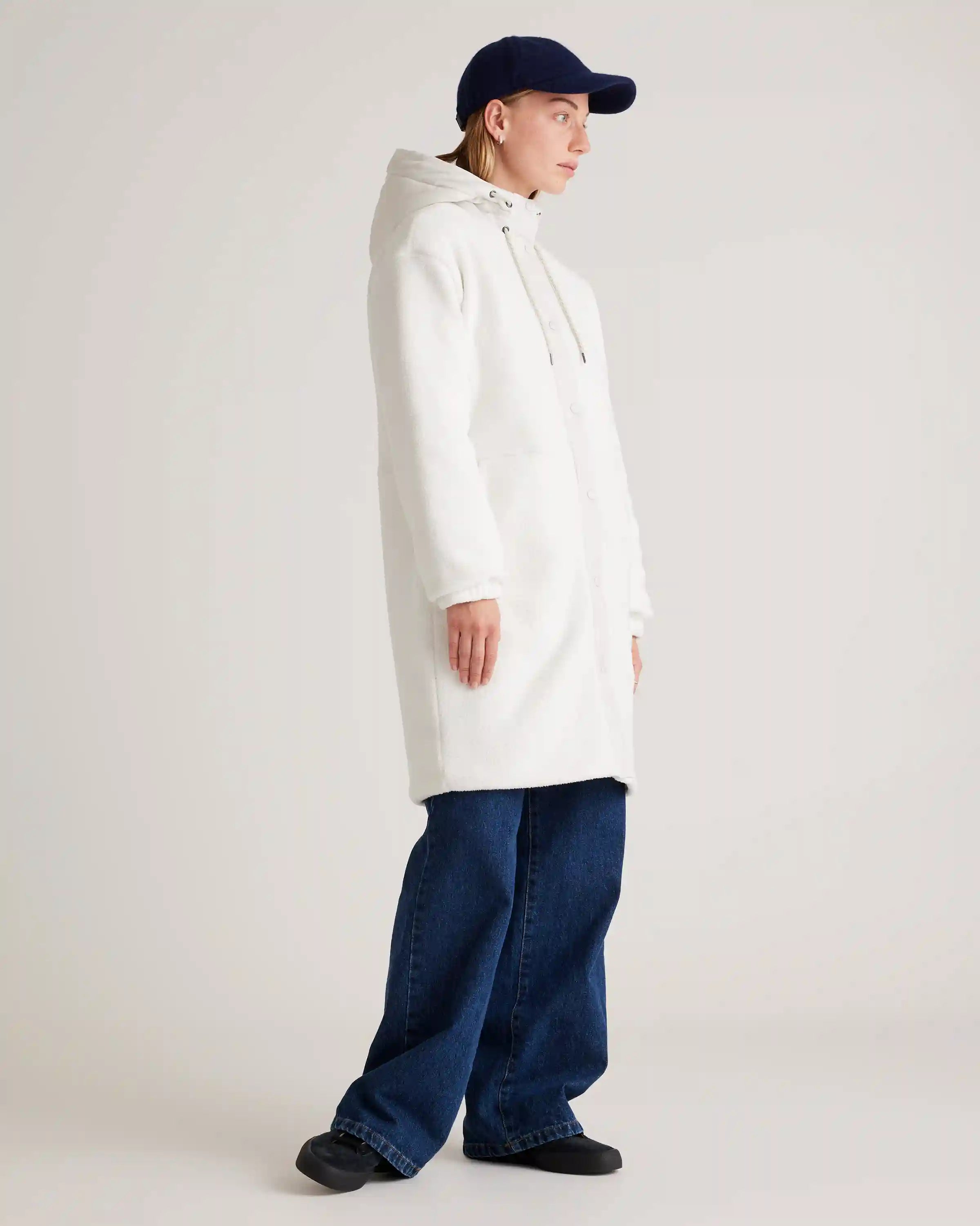Long Hooded Sherpa Jacket